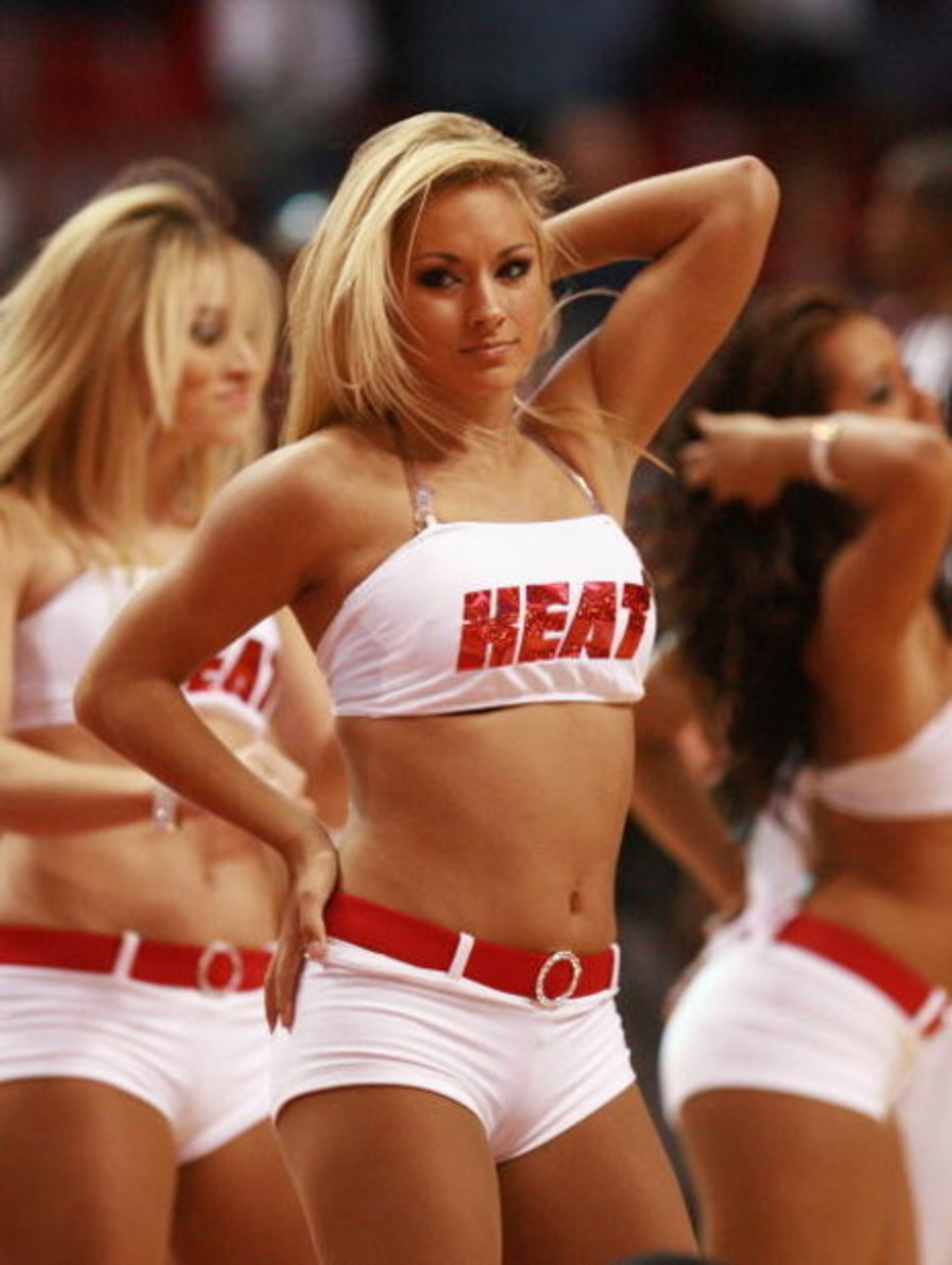 MIAMI - NOVEMBER 1: The Heat Dancers perform during before the Detroit Pistons take on the Miami Heat at American Airlines Arena November 1, 2007 in Miami, Florida. NOTE TO USER: User expressly acknowledges and agrees that, by downloading and or using th MIAMI - NOVEMBER 1: The Heat Dancers perform during before the Detroit Pistons take on the Miami Heat at American Airlines Arena November 1, 2007 in Miami, Florida. NOTE TO USER: User expressly acknowledges and agrees that, by downloading and or using th