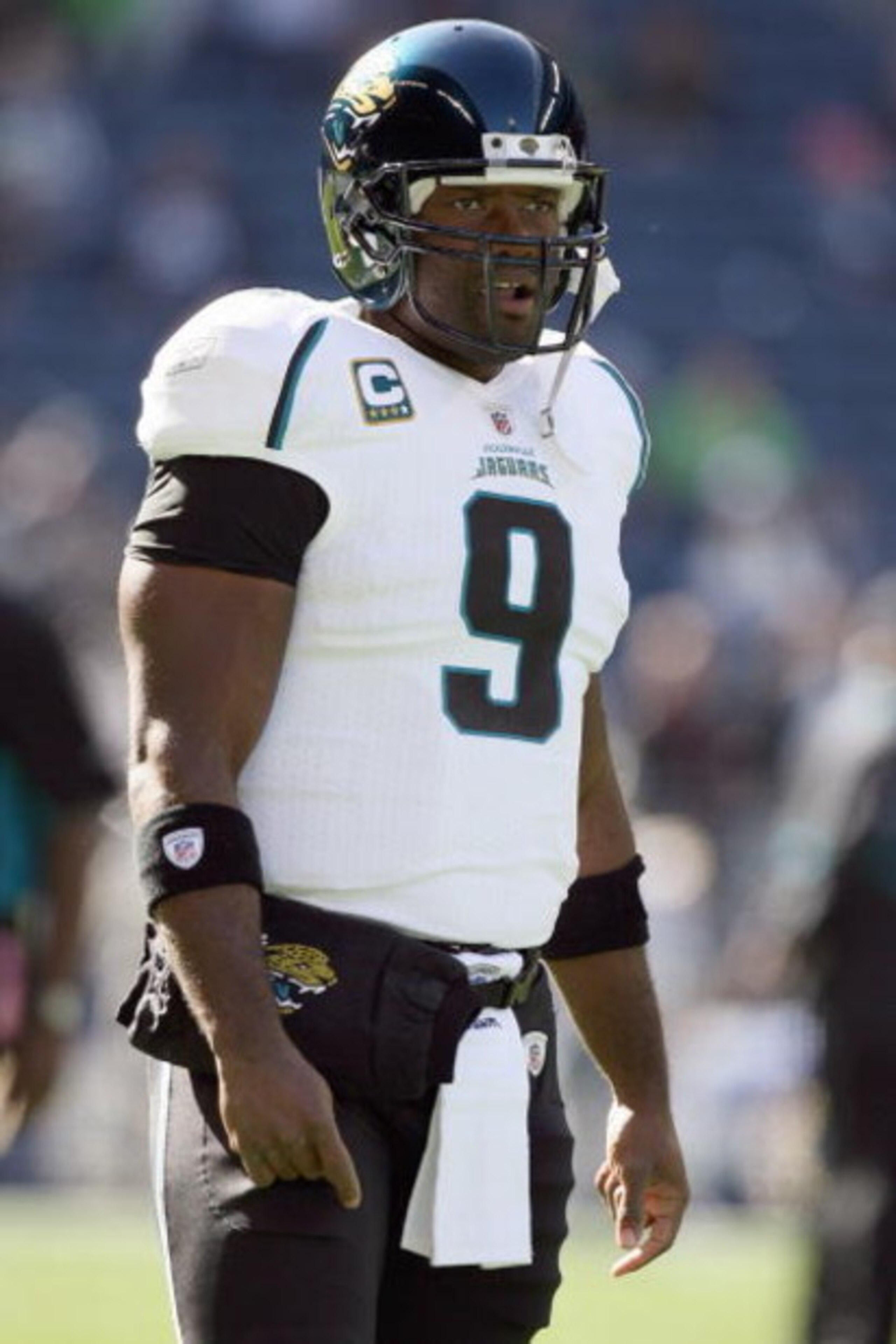 SEATTLE - OCTOBER 11:  Quarterback David Garrard #9 of the Jacksonville Jaguars looks on the field during the game against the Seattle Seahawks on October 11, 2009 at Qwest Field in Seattle, Washington. The Seahawks defeated the Jaguars 41-0. (Photo by Ot