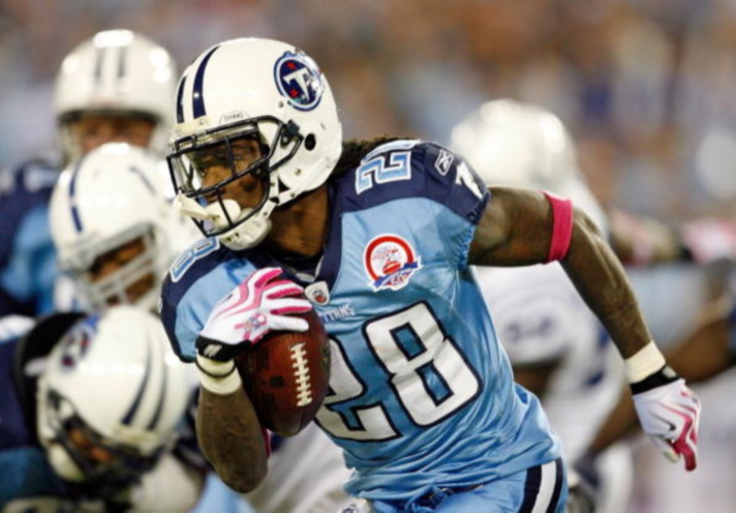NASHVILLE, TN - OCTOBER 11: Chris Johnson #28 of the Tennessee Titans runs with the ball during the NFL game against the Indianapolis Colts at LP Field on October 11, 2009 in Nashville, Tennessee. (Photo by Andy Lyons/Getty Images) NASHVILLE, TN - OCTOBER 11: Chris Johnson #28 of the Tennessee Titans runs with the ball during the NFL game against the Indianapolis Colts at LP Field on October 11, 2009 in Nashville, Tennessee. (Photo by Andy Lyons/Getty Images)