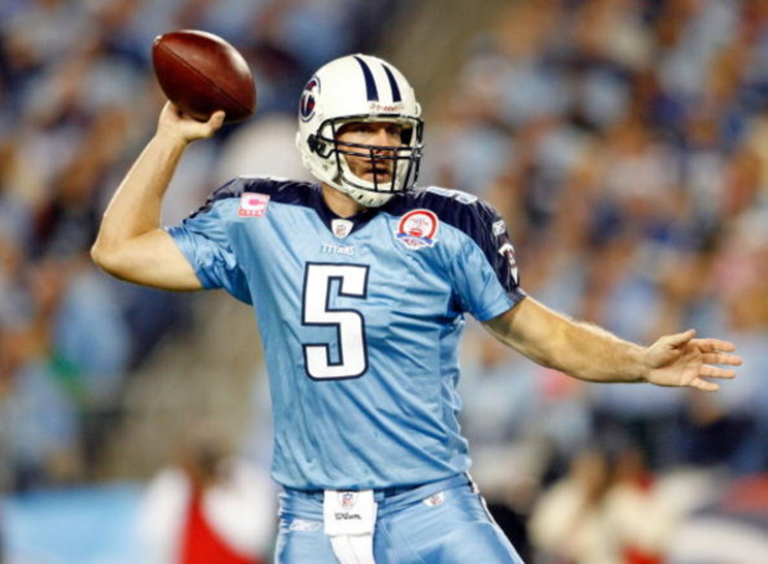 NASHVILLE, TN - OCTOBER 11: Kerry Collins #5 of the Tennessee Titans throws the ball during the NFL game against the Indianapolis Colts at LP Field on October 11, 2009 in Nashville, Tennessee. (Photo by Andy Lyons/Getty Images) NASHVILLE, TN - OCTOBER 11: Kerry Collins #5 of the Tennessee Titans throws the ball during the NFL game against the Indianapolis Colts at LP Field on October 11, 2009 in Nashville, Tennessee. (Photo by Andy Lyons/Getty Images)