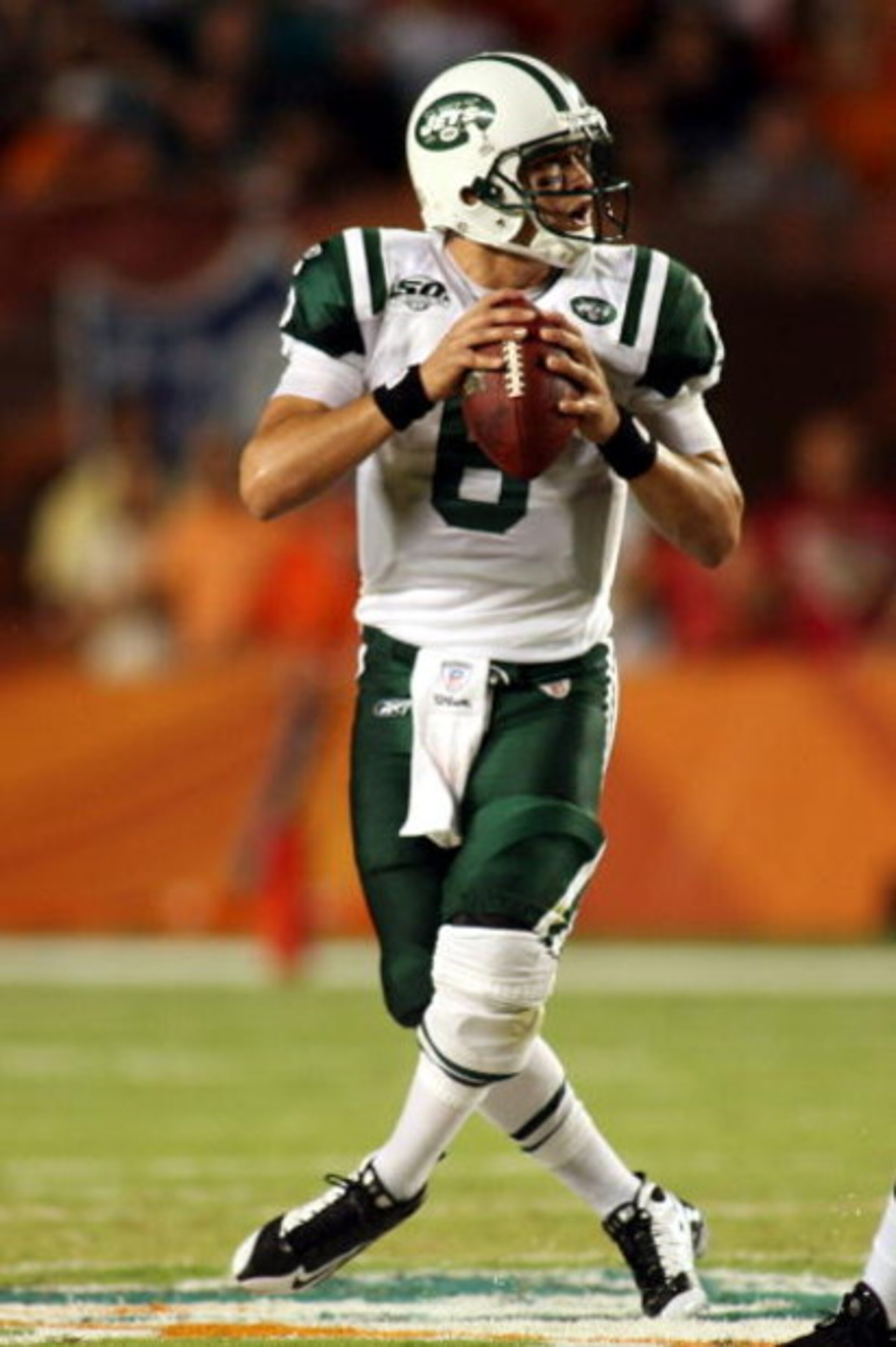 MIAMI - OCTOBER 12: Quarterback Mark Sanchez #6 of the New York Jets scrambles against the Miami Dolphins at Land Shark Stadium on October 12, 2009 in Miami, Florida. (Photo by Marc Serota/Getty Images) MIAMI - OCTOBER 12: Quarterback Mark Sanchez #6 of the New York Jets scrambles against the Miami Dolphins at Land Shark Stadium on October 12, 2009 in Miami, Florida. (Photo by Marc Serota/Getty Images)