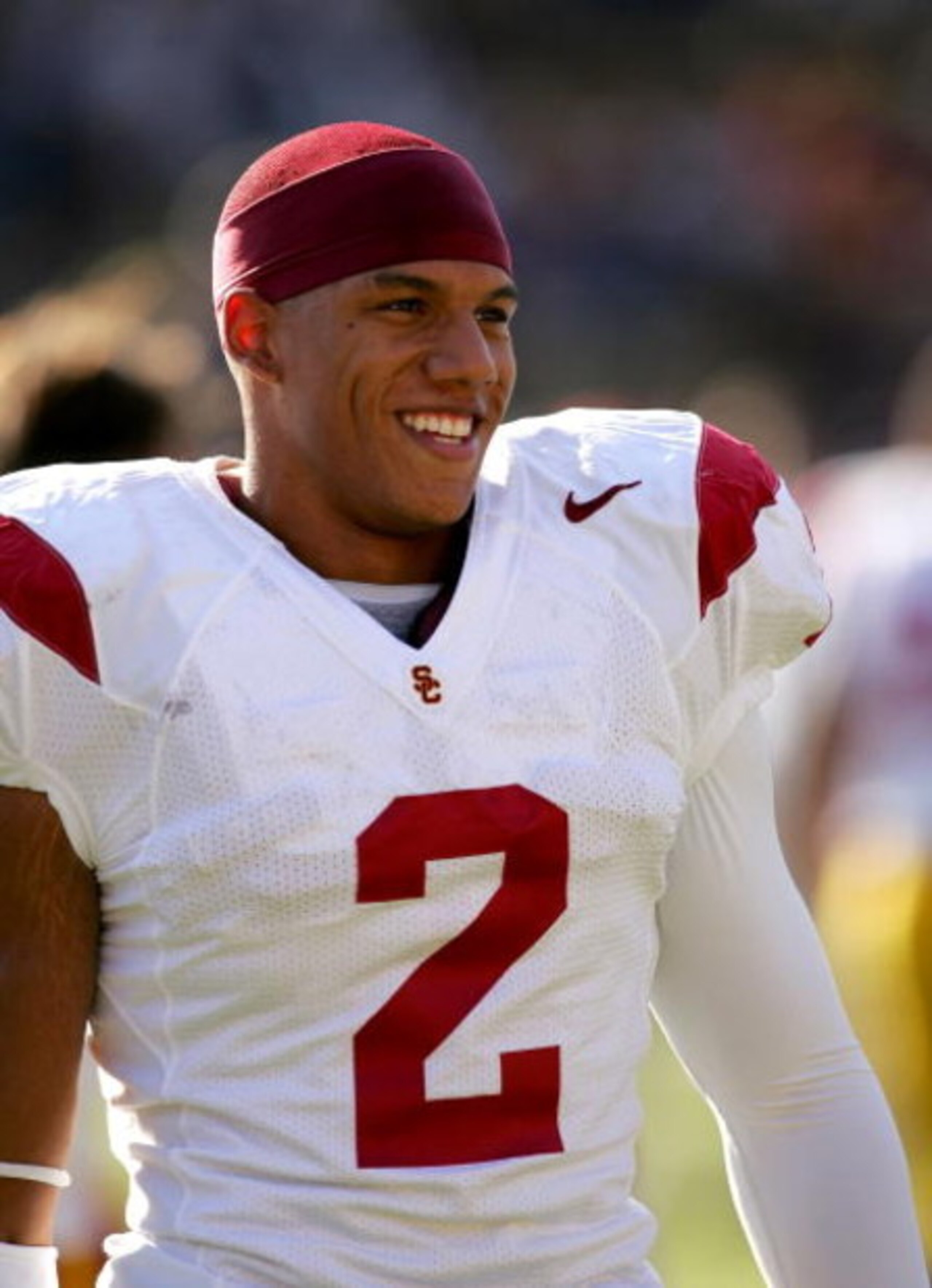 BERKELEY, CA - OCTOBER 03:  Taylor Mays #2 of the USC Trojans warms up before their game against the California Golden Bears at California Memorial Stadium on October 3, 2009 in Berkeley, California.  (Photo by Ezra Shaw/Getty Images)