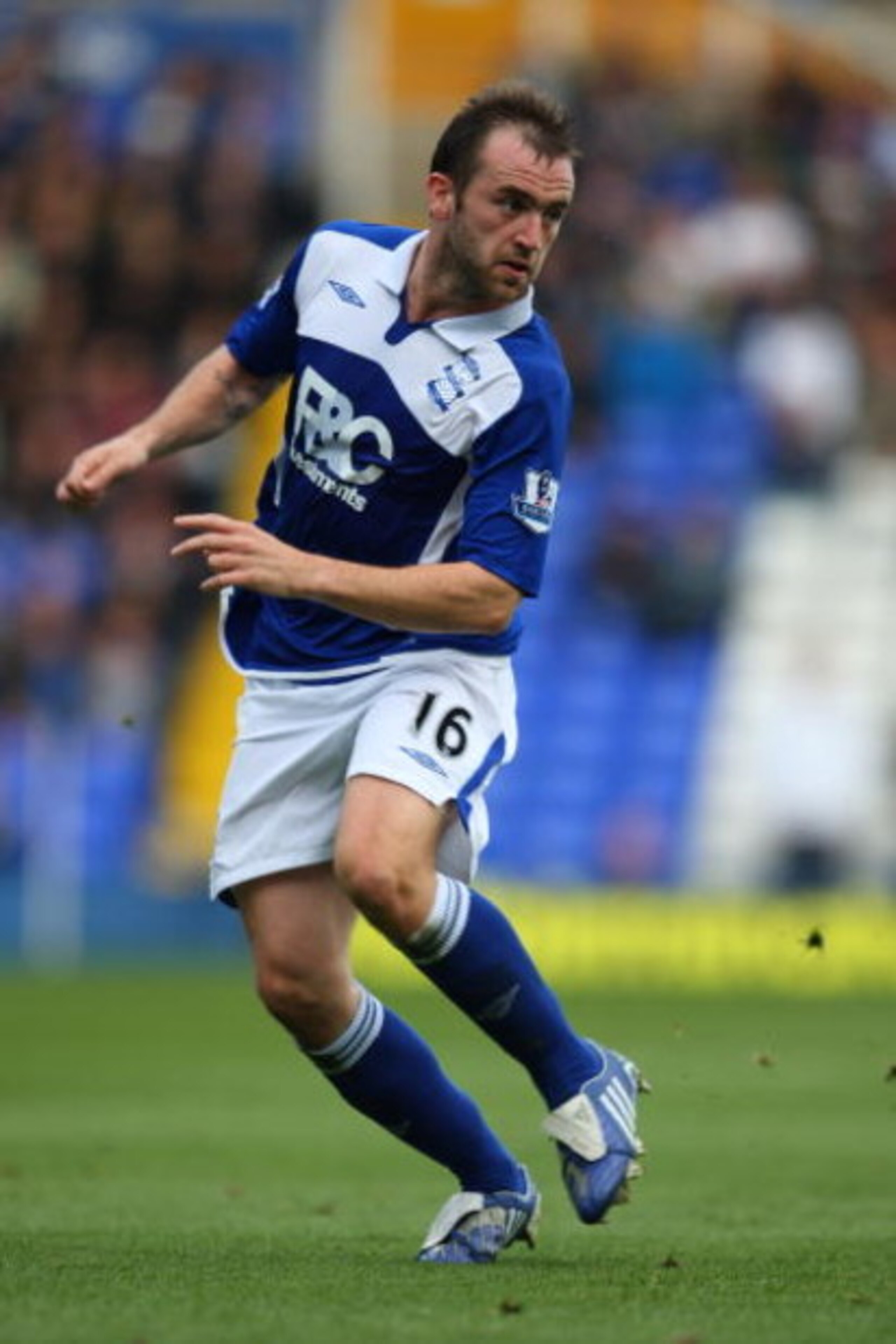 BIRMINGHAM, ENGLAND - OCTOBER 24:  James McFadden of Birmingham City in action during the Barclays Premier League match between Birmingham City and Sunderland at St. Andrews Stadium on October 24, 2009 in Birmingham, England.  (Photo by Mark Thompson/Gett