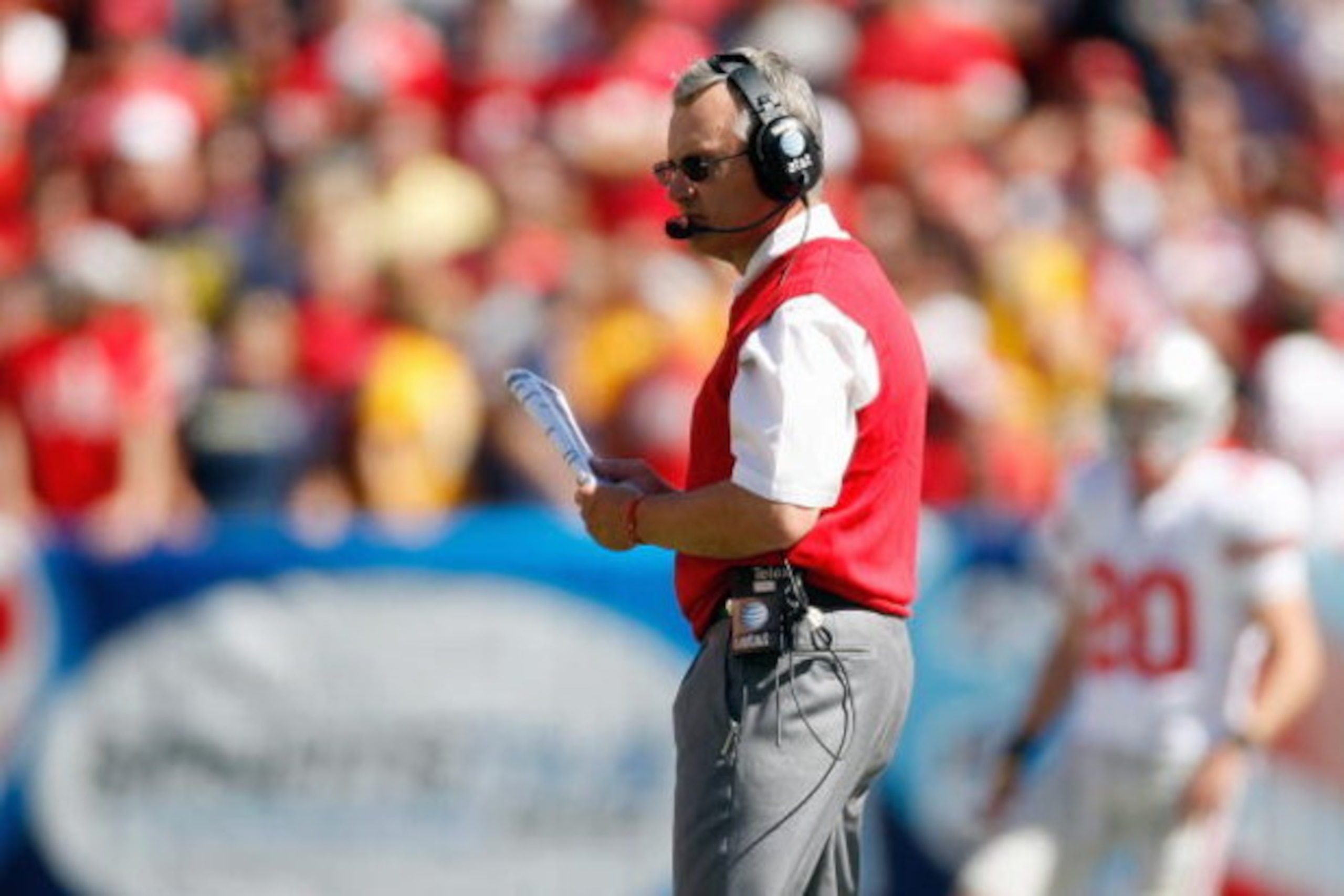CLEVELAND - SEPTEMBER 19: Head coach Jim Tressel of the Ohio State Buckeyes watches the action during the game against the Toledo Rockets at Cleveland Browns Stadium on September 19, 2009 in Cleveland, Ohio. The Ohio State Buckeyes shutout the Toledo Rock