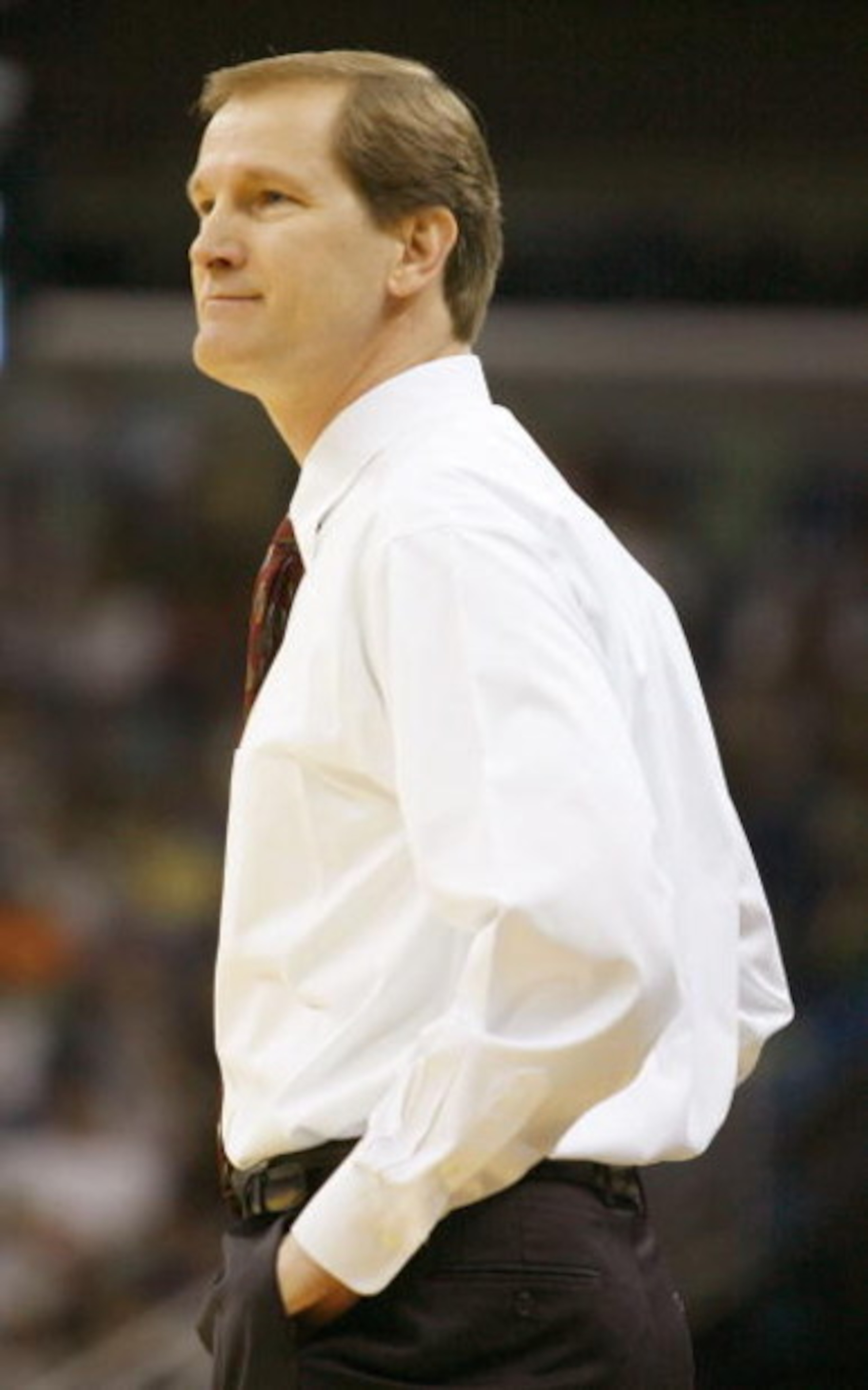 NEW ORLEANS - MARCH 16:  Head coach Dana Altman of the Creighton Bluejays looks on from the sidelines during first half against the Nevada Wolf Pack in round one of the NCAA Men's Basketball Tournament at the New Orleans Arena on March 16, 2007 in New Orl