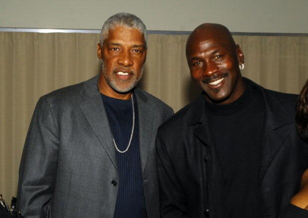 LOUISVILLE, KY - MAY 04: NBA basketball legends Julius 'Dr. J' Erving (L) and Michael Jordan pose at the Muhammad Ali birthday celebration and VIP Reception during the events for the 133rd Kentucky Derby, May 4, 2007 in Louisville, Kentucky. (Photo by Jef