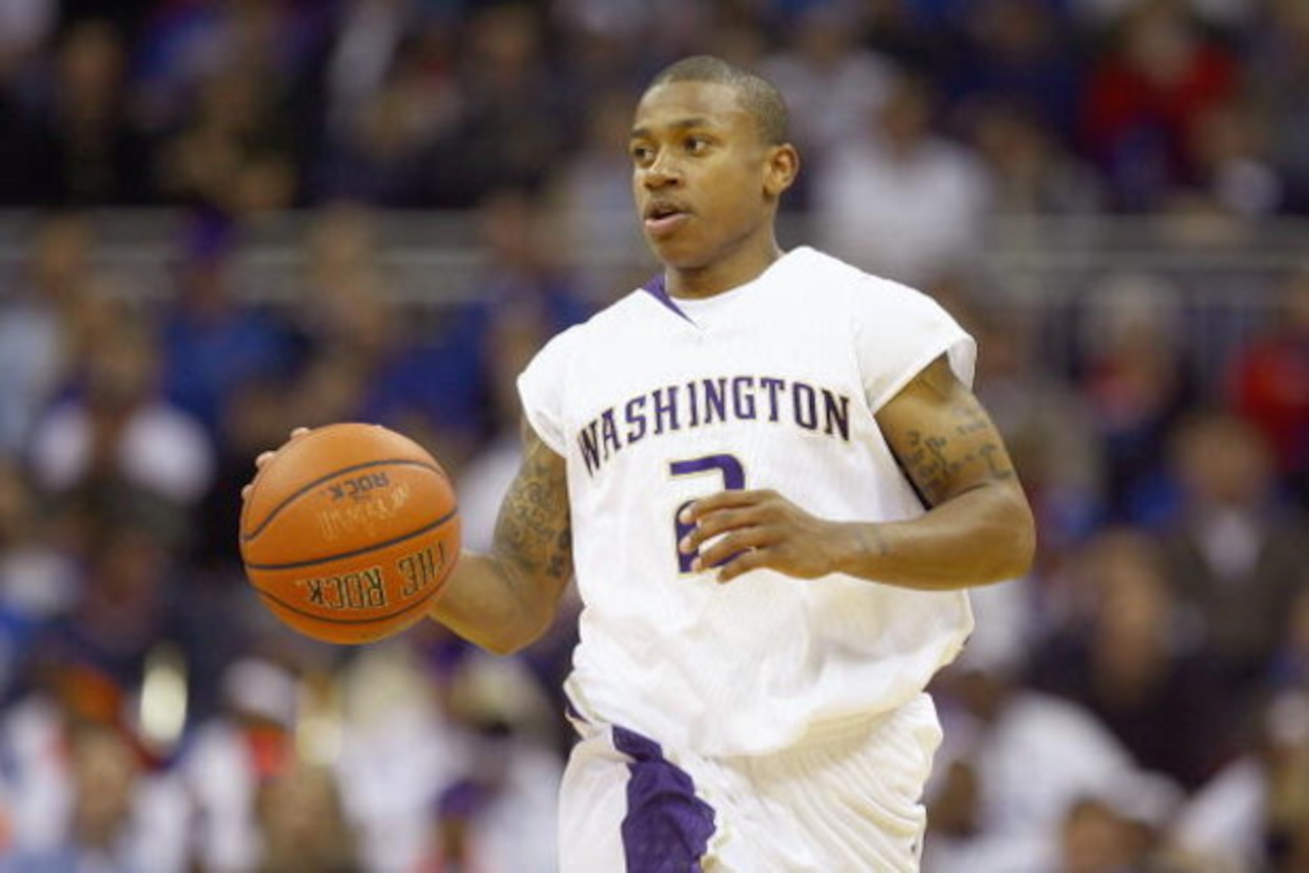 KANSAS CITY, MO - NOVEMBER 25: Isaiah Thomas #2 of the Washington Huskies dribbles downcourt against the Florida Gators during the CBE Classic consolation game on November 25, 2008 at the Sprint Center in Kansas City, Missouri. (Photo by: Jamie Squire/Ge KANSAS CITY, MO - NOVEMBER 25: Isaiah Thomas #2 of the Washington Huskies dribbles downcourt against the Florida Gators during the CBE Classic consolation game on November 25, 2008 at the Sprint Center in Kansas City, Missouri. (Photo by: Jamie Squire/Ge