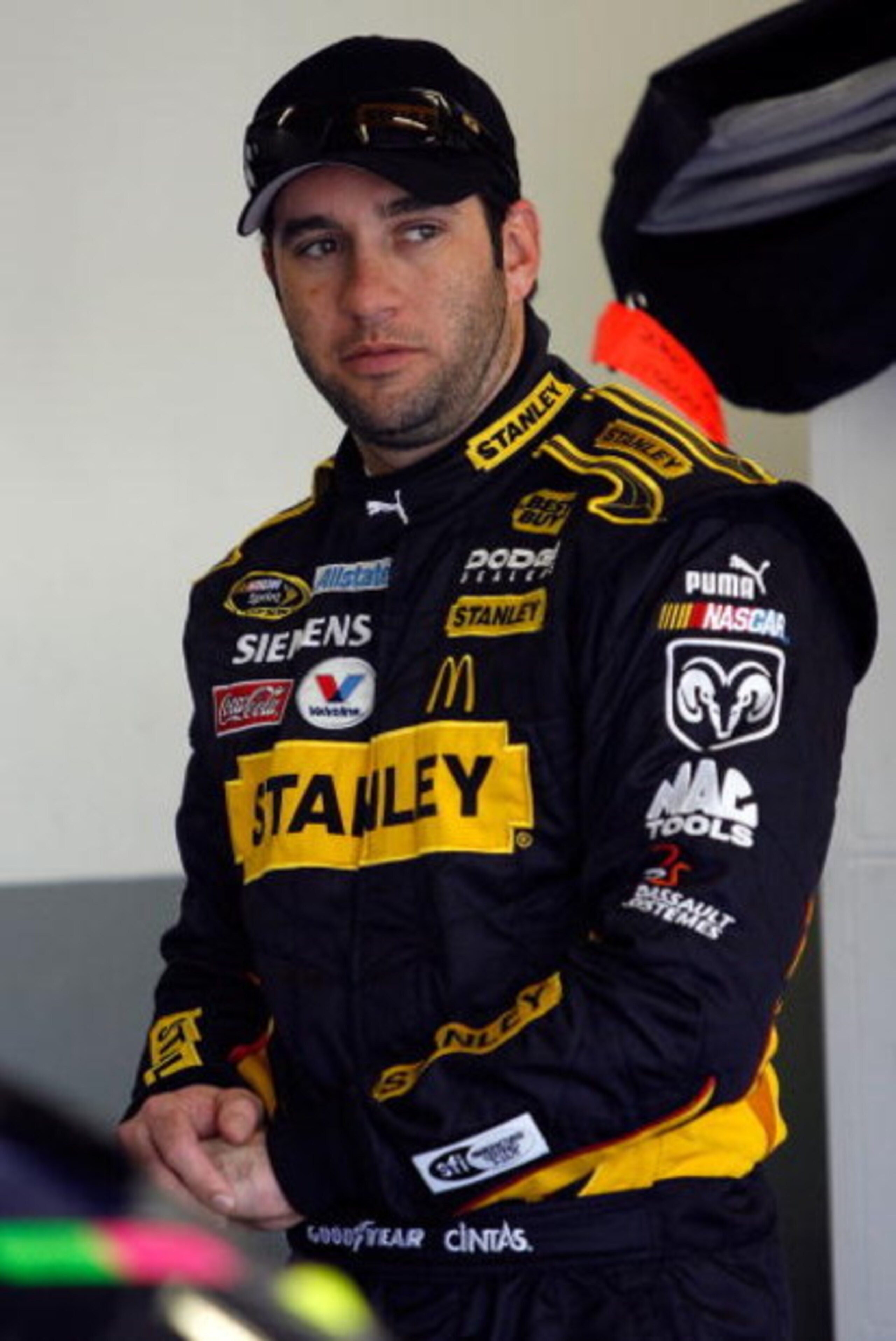 DAYTONA BEACH, FL - FEBRUARY 14:  Elliott Sadler, driver of the #19 Stanley Tools Dodge prepares to drive during practice for the NASCAR Sprint Cup Series Daytona 500 at Daytona International Speedway on February 14, 2009 in Daytona Beach, Florida.  (Phot