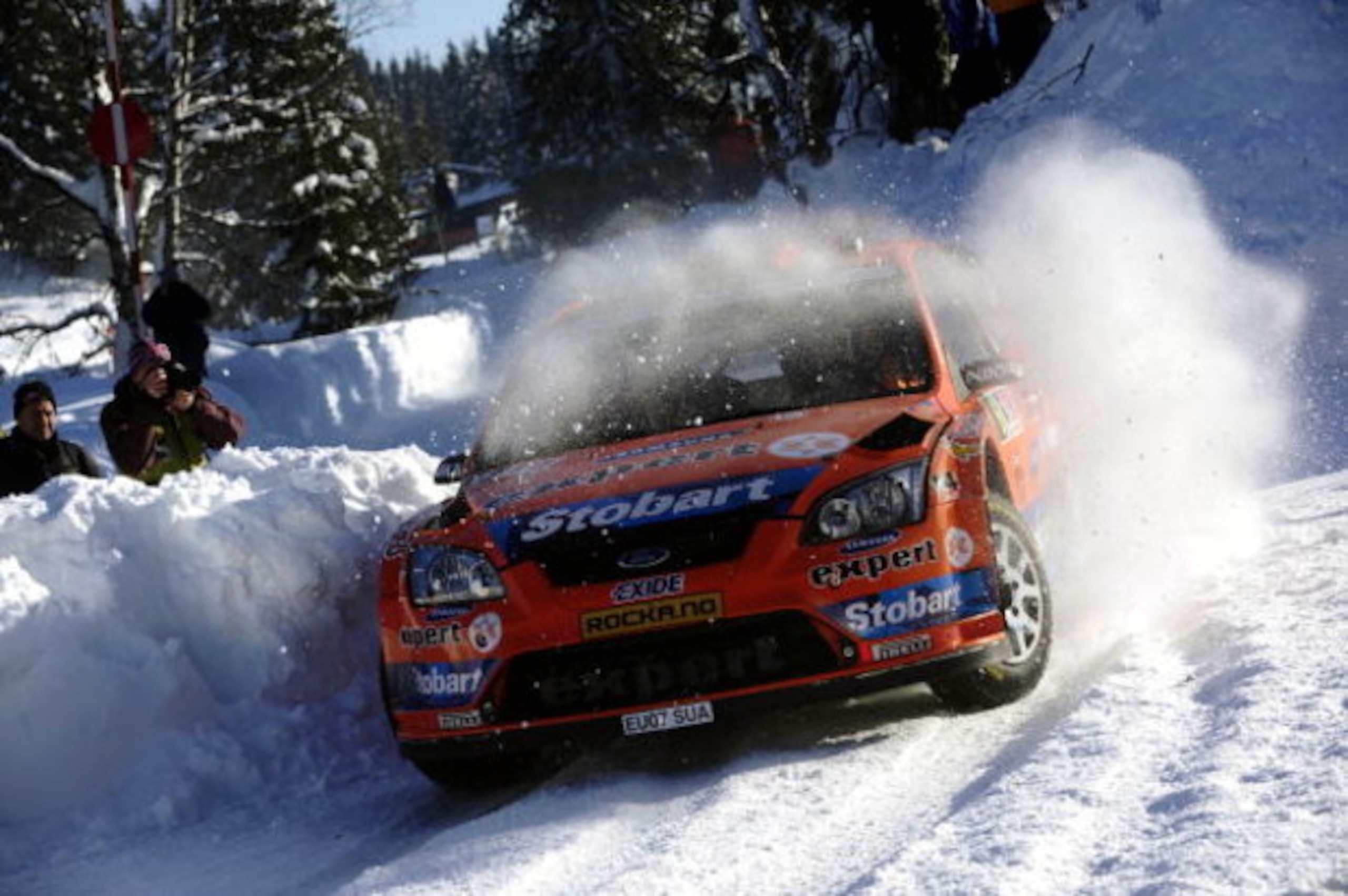 HAMAR, NORWAY - FEBRUARY 14:  Henning Solberg and Cato Menkerud of Stobart VK M-Sport Ford Rally Team, Ford Focus RS in action during Leg 2 of Rally Norway 2009 on February 14, 2009 in Hamar, Norway.  (Photo by Reporter Images/Getty Images)