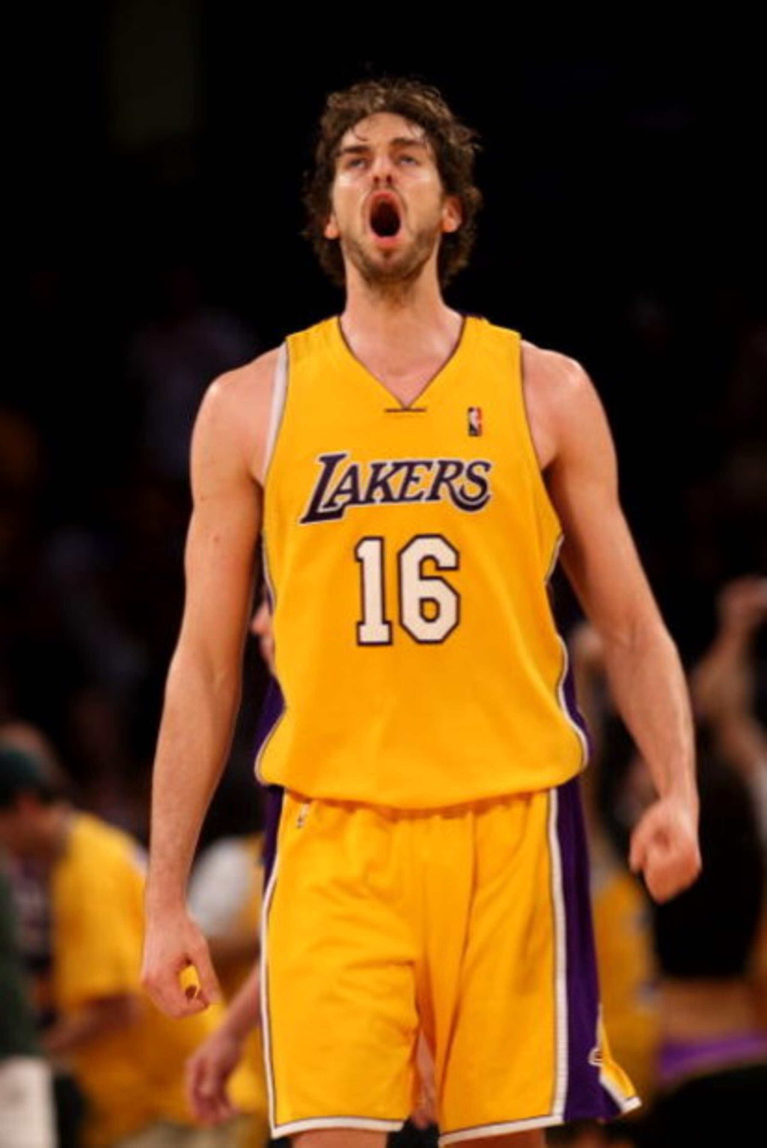 LOS ANGELES, CA - JANUARY 16:  Pau Gasol #16 of he Los Angeles Lakers reacts in the game with the Orlando Magic on January 16, 2009 at Staples Center in Los Angeles, California. The Magic won 109-103.   NOTE TO USER: User expressly acknowledges and agrees