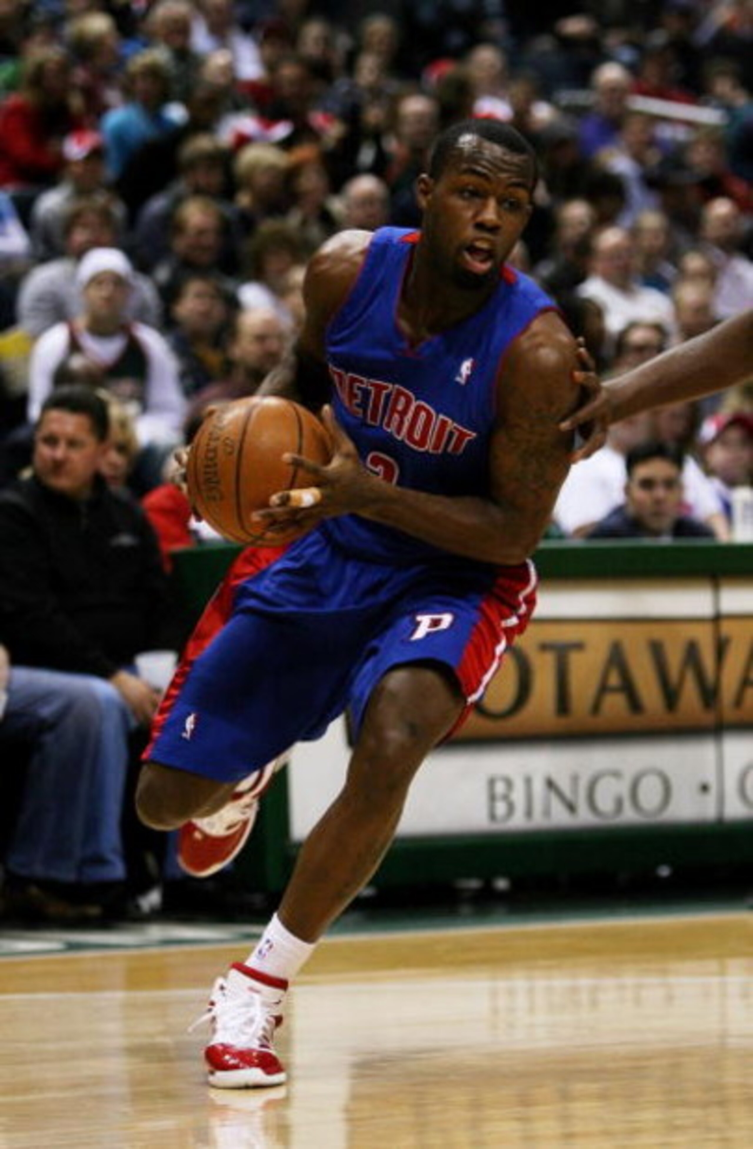 MILWAUKEE - FEBRUARY 07: Rodney Stuckey #3 of the Detroit Pistons moves against the Milwaukee Bucks on February 7, 2009 at the Bradley Center in Milwaukee, Wisconsin. The Pistons defeated the Bucks 126-121 in overtime. NOTE TO USER: User expressly acknowl