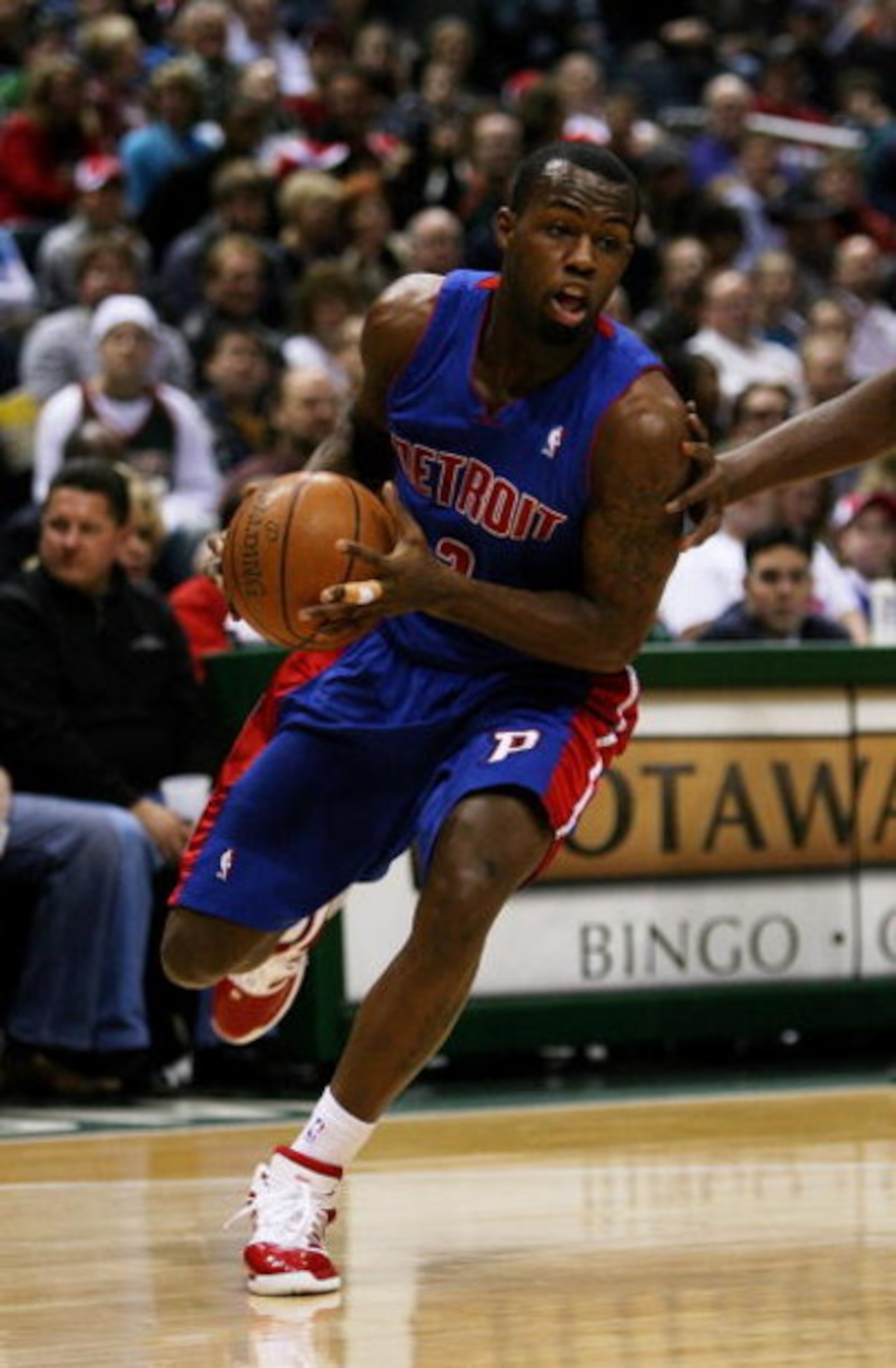 MILWAUKEE - FEBRUARY 07: Rodney Stuckey #3 of the Detroit Pistons moves against the Milwaukee Bucks on February 7, 2009 at the Bradley Center in Milwaukee, Wisconsin. The Pistons defeated the Bucks 126-121 in overtime. NOTE TO USER: User expressly acknowl