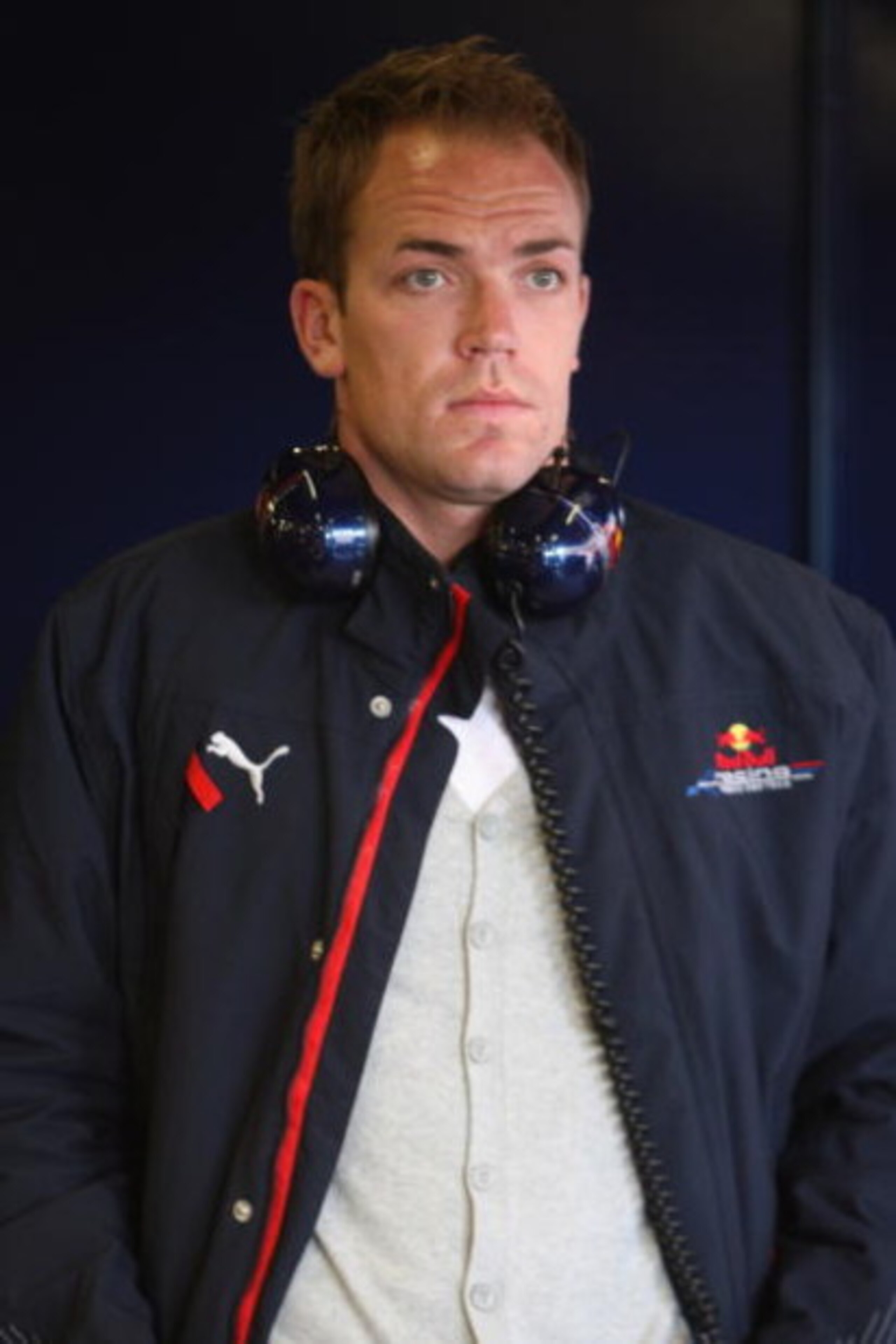 BARCELONA, SPAIN - NOVEMBER 14:   Robert Doornbos of the Nederlands and team Red Bull in the pits during Formua One Testing at the Circuit de Catalunya, on November 14, 2007 in Barcelona, Spain.  (Photo by Mark Thompson/Getty Images)