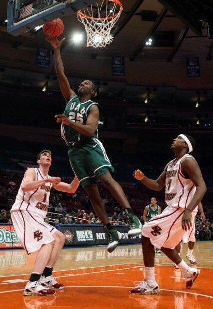 NEW YORK - NOVEMBER 28: Channing Toney #25 of the UAB Blazers lays the ball up against the Boston College Eagles during Pre-Season NIT on November 28, 2008 at Madison Square Garden in New York City.  (Photo by Nick Laham/Getty Images)