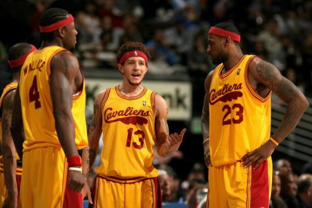 DENVER - DECEMBER 19:  Ben Wallace #4, Delonte West #13 and LeBron James #23 of the Cleveland Cavaliers talk during a break in the action against the Denver Nuggets at the Pepsi Center on December 19, 2008 in Denver, Colorado.The Cavaliers defeated the Nu