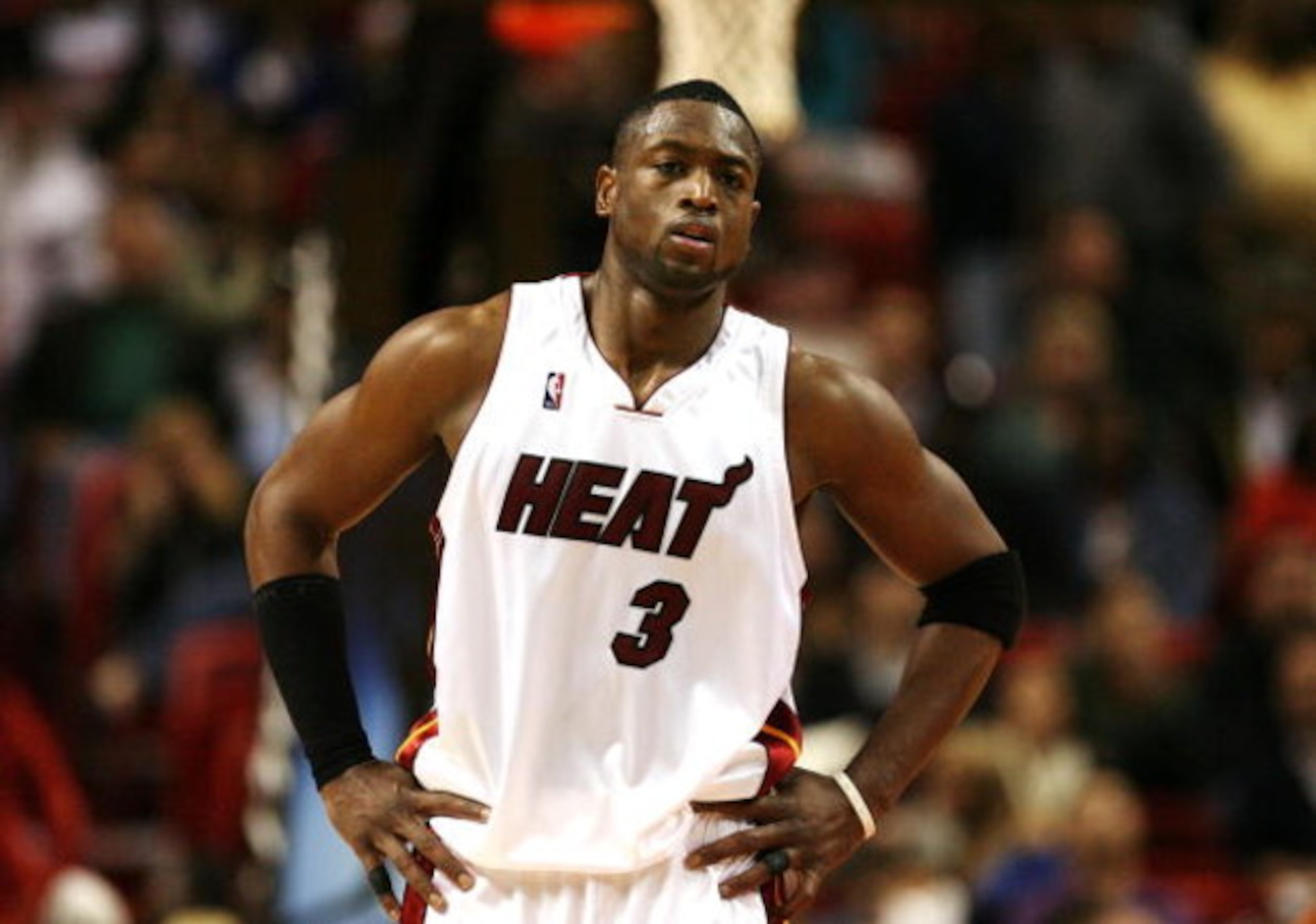 MIAMI - DECEMBER 12:  Dwyane Wade #3 of the Miami Heat reacts after being called for a foul late in the game against the Atlanta Hawks at American Airlines Arena on December 12, 2008 in Miami, Florida. The Hawks defeated the Heat 87-73. NOTE TO USER: User
