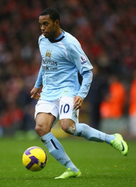 LIVERPOOL, UNITED KINGDOM - FEBRUARY 22:  Robinho of Manchester City in action during the Barclays Premier League match between Liverpool and Manchester City at Anfield on February 22, 2009 in Liverpool, England. (Photo by Alex Livesey/Getty Images)