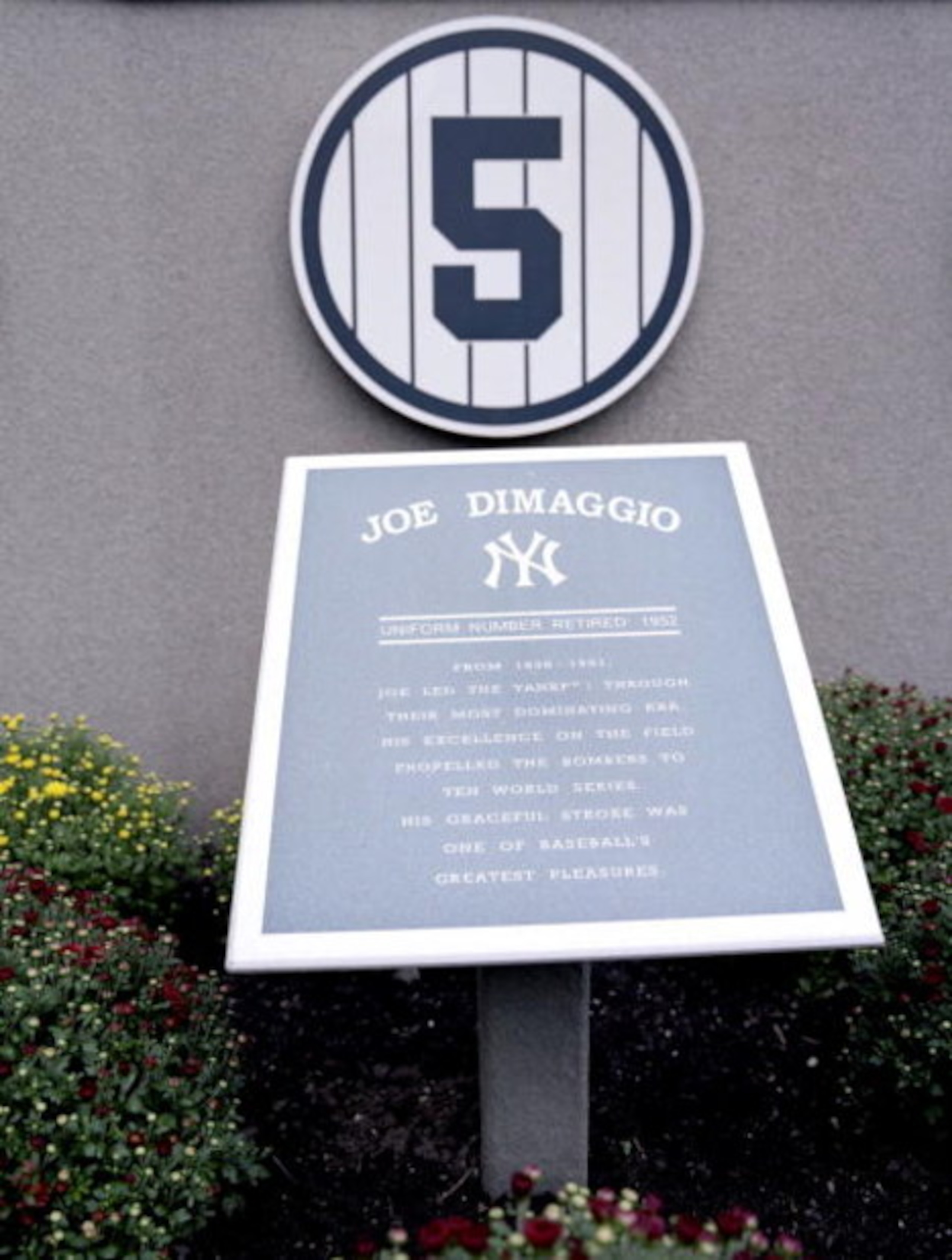 NEW YORK - SEPTEMBER 11: A general view of the Joe DiMaggio plaque in Monument Park at Yankee Stadium on September 11, 2008 in the Bronx borough of New York City. The 85 year old ball park will be closed after the 2008 season as the New York Yankees move 