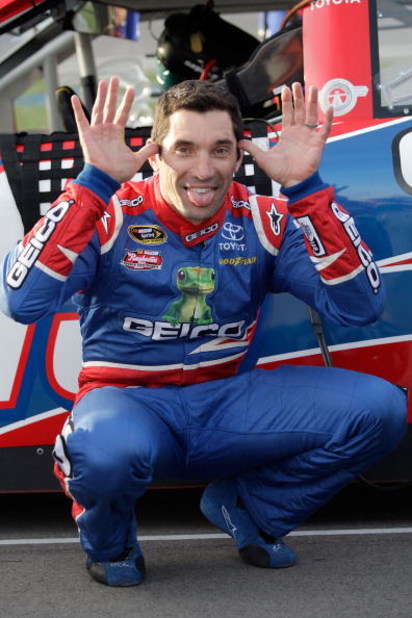 LAS VEGAS - FEBRUARY 27: Max Papis driver of the #13 Geico Toyota goofs off during qualifying for the NASCAR Sprint Cup Series Shelby 427 at the Las Vegas Motor Speedway on February 27, 2009 in Las Vegas, Nevada. (Photo by John Harrelson/Getty Images for LAS VEGAS - FEBRUARY 27: Max Papis driver of the #13 Geico Toyota goofs off during qualifying for the NASCAR Sprint Cup Series Shelby 427 at the Las Vegas Motor Speedway on February 27, 2009 in Las Vegas, Nevada. (Photo by John Harrelson/Getty Images for