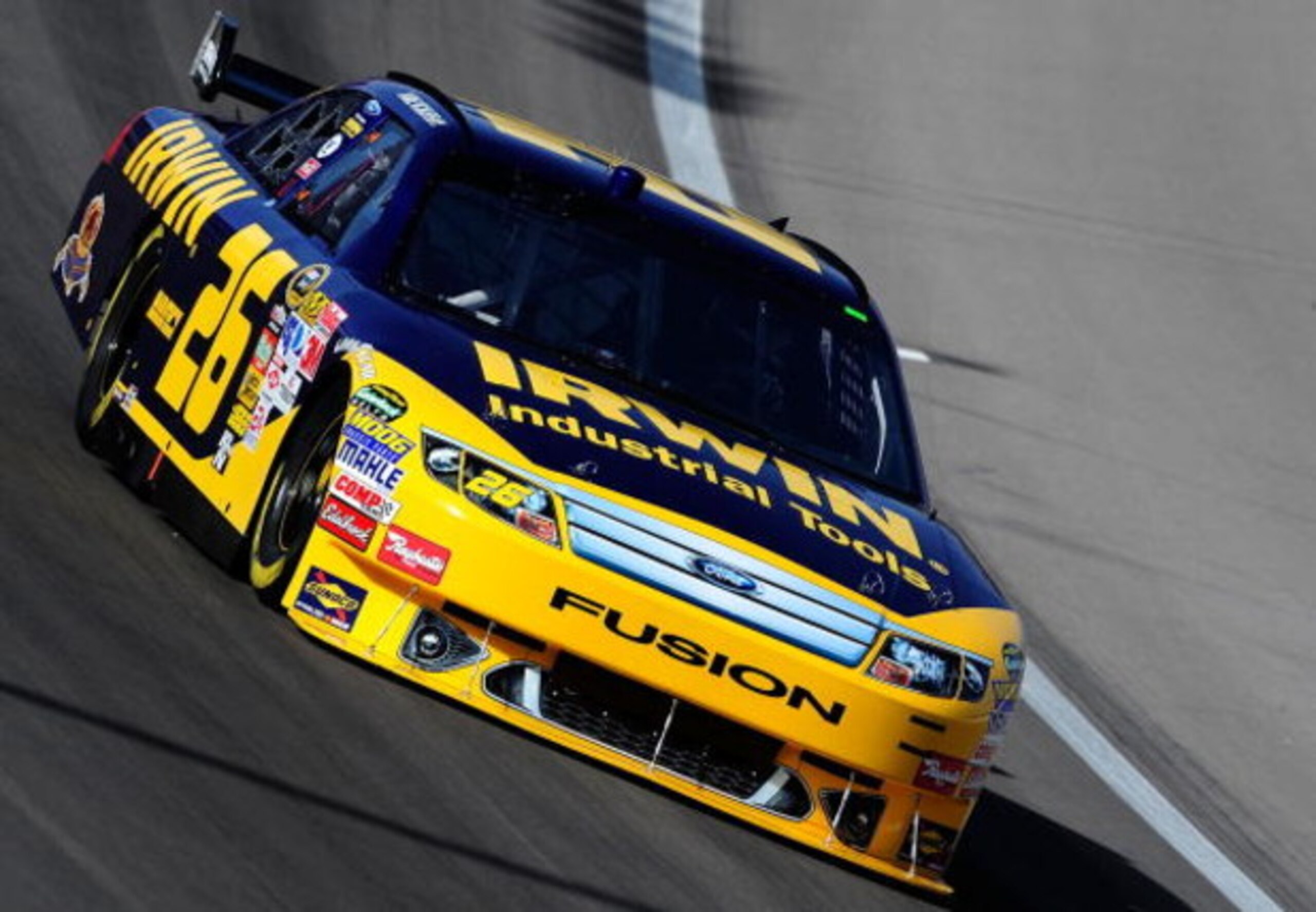 LAS VEGAS - FEBRUARY 27: Jamie McMurray, driver of the #26 Irwin Ford, drives during practice for the NASCAR Sprint Cup Series Shelby 427 at the Las Vegas Motor Speedway on February 27, 2009 in Las Vegas, Nevada. (Photo by Rusty Jarrett/Getty Images) LAS VEGAS - FEBRUARY 27: Jamie McMurray, driver of the #26 Irwin Ford, drives during practice for the NASCAR Sprint Cup Series Shelby 427 at the Las Vegas Motor Speedway on February 27, 2009 in Las Vegas, Nevada. (Photo by Rusty Jarrett/Getty Images)