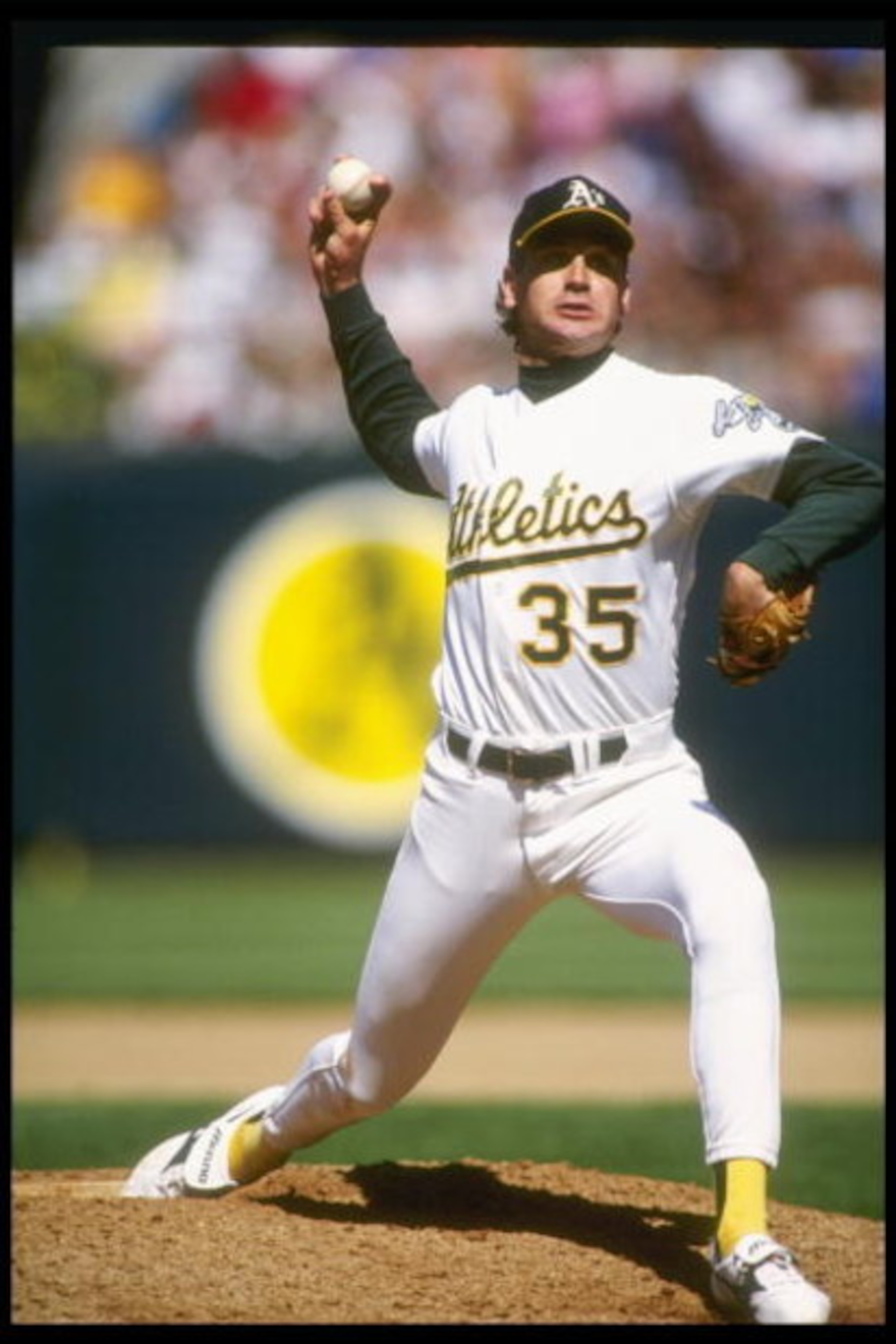 1991: Pitcher Bob Welch of the Oakland Athletics prepares to throw the ball during a game against the Boston Red Sox. Mandatory Credit: Otto Greule /Allsport 1991: Pitcher Bob Welch of the Oakland Athletics prepares to throw the ball during a game against the Boston Red Sox. Mandatory Credit: Otto Greule /Allsport
