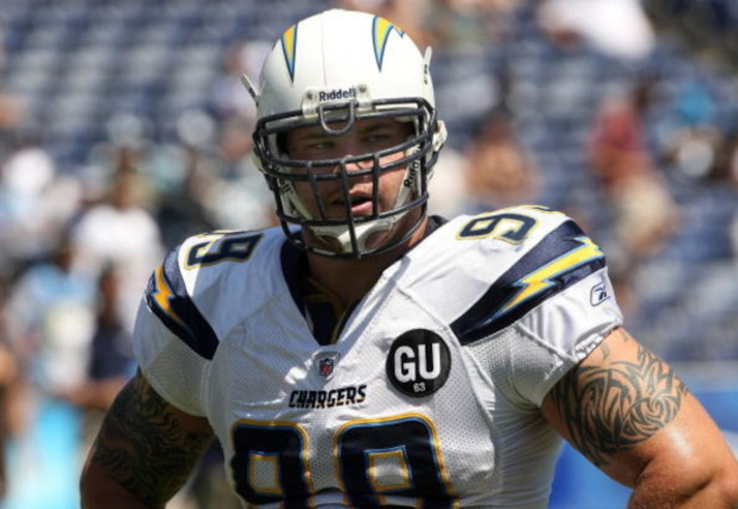 SAN DIEGO - SEPTEMBER 07:  Defensive end Igor Olshansky #99 of the San Diego Chargers looks on during warmups before the game against the Carolina Panthers on September 7, 2008 at Qualcomm Stadium in San Diego, California. The Panthers won 26-24.  (Photo 