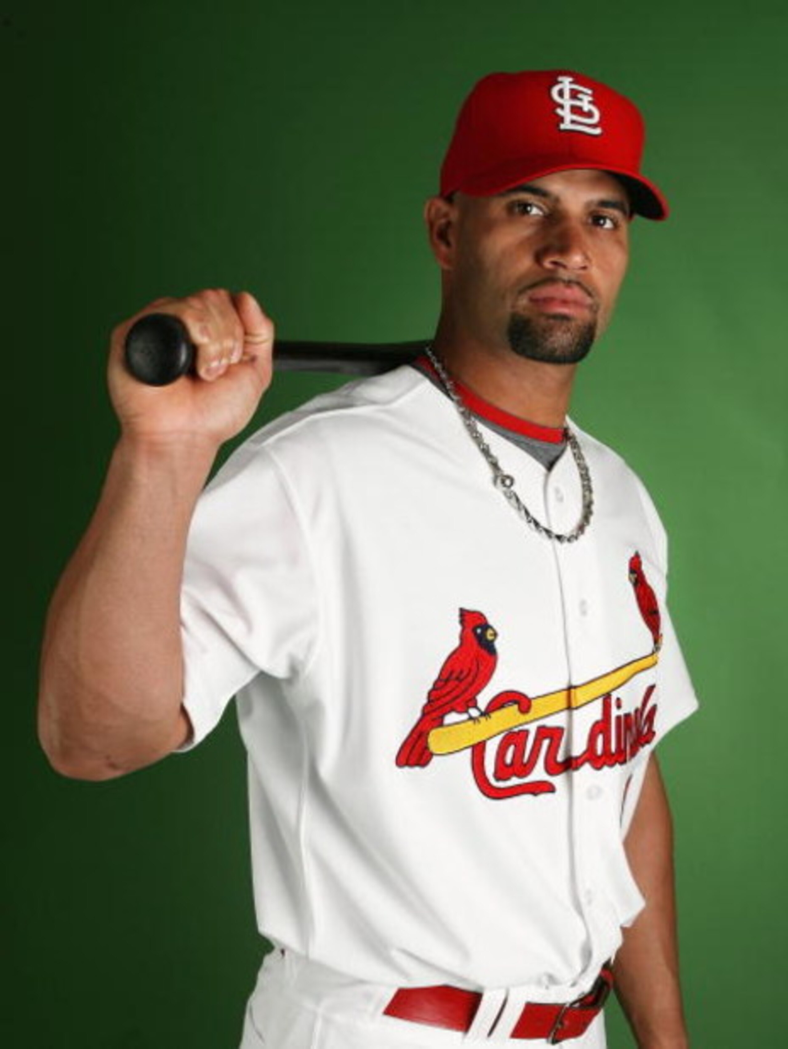 JUPITER, FL - FEBRUARY 20:  Albert Pujols #5 of the St. Louis Cardinals poses during photo day at Roger Dean Stadium on February 20, 2009 in Jupiter, Florida.  (Photo by Doug Benc/Getty Images)