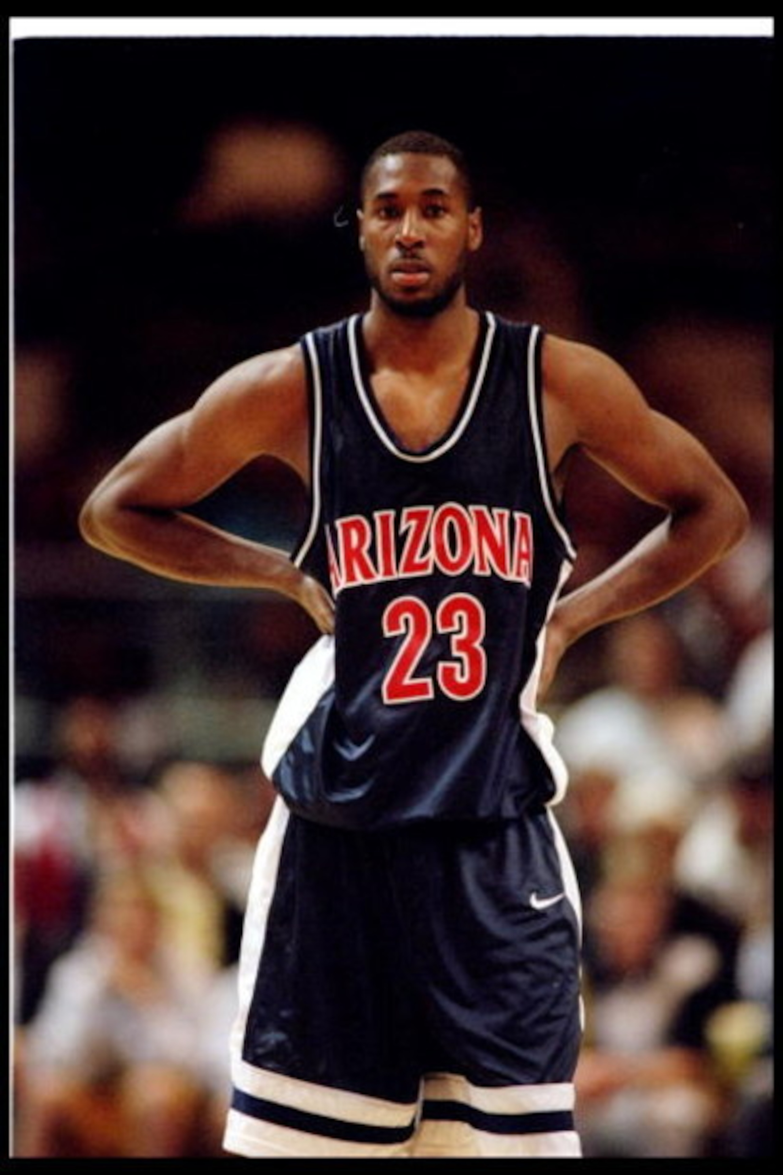4 Jan 1996:  Michael Dickerson of Arizona University looks on during the Wildcats 99-75 loss to CAL at the Oakland Coliseum in Oakland, California. Mandatory Credit: J.D. Cuban  /Allsport