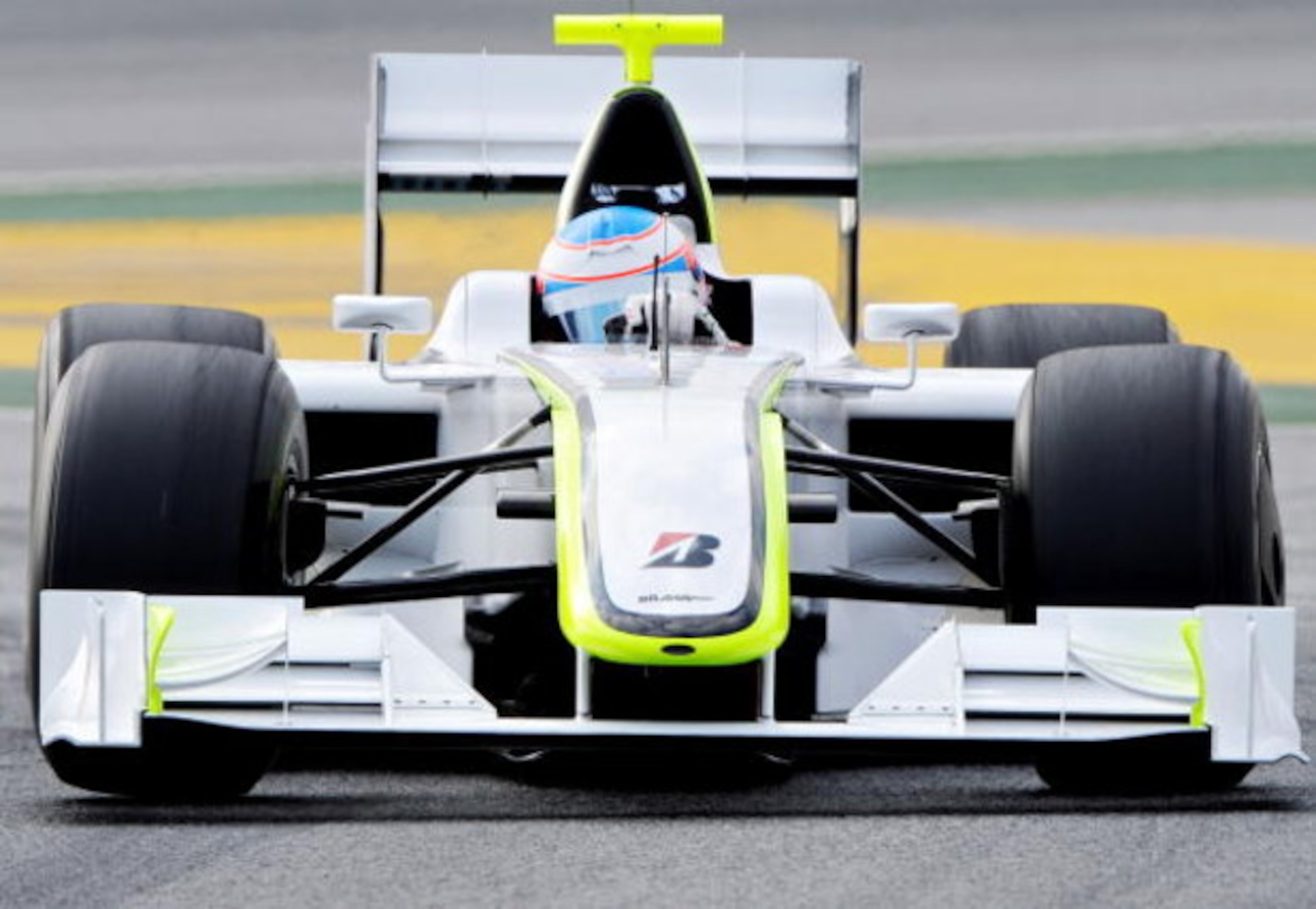 BARCELONA, SPAIN - MARCH 09:  Jenson Button of Great Britain and Brawn GP in action during formula one testing at the Circuit de Catalunya on March 9, 2009 in Barcelona, Spain.  (Photo by Jasper Juinen/Getty Images)