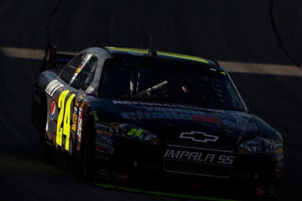 ATLANTA - MARCH 08:  Jeff Gordon, driver of the #24 DuPont/National Guard Youth Challenge Chevrolet drives during the NASCAR Sprint Cup Series Kobalt Tools 500 at the Atlanta Motor Speedway on March 8, 2009 in Hampton, Georgia.  (Photo by Chris Graythen/G