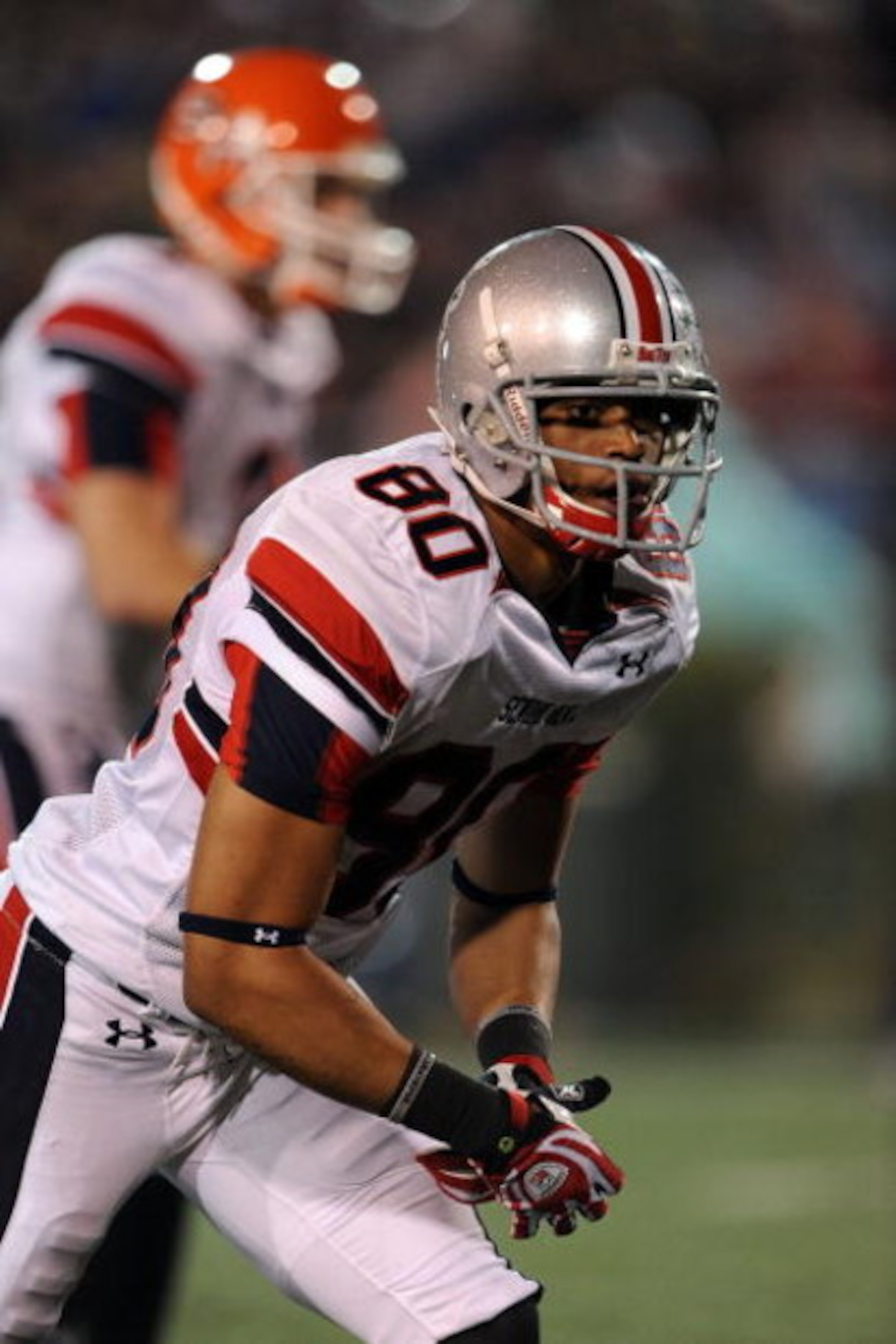 MOBILE, AL - JANUARY 24:  Brian Robiskie #80 of the North team during the Under Armour Senior Bowl on January 24, 2009 at Ladd-Peebles Stadium in Mobile, Alabama.  (Photo by Ronald Martinez/Getty Images for Under Armour)