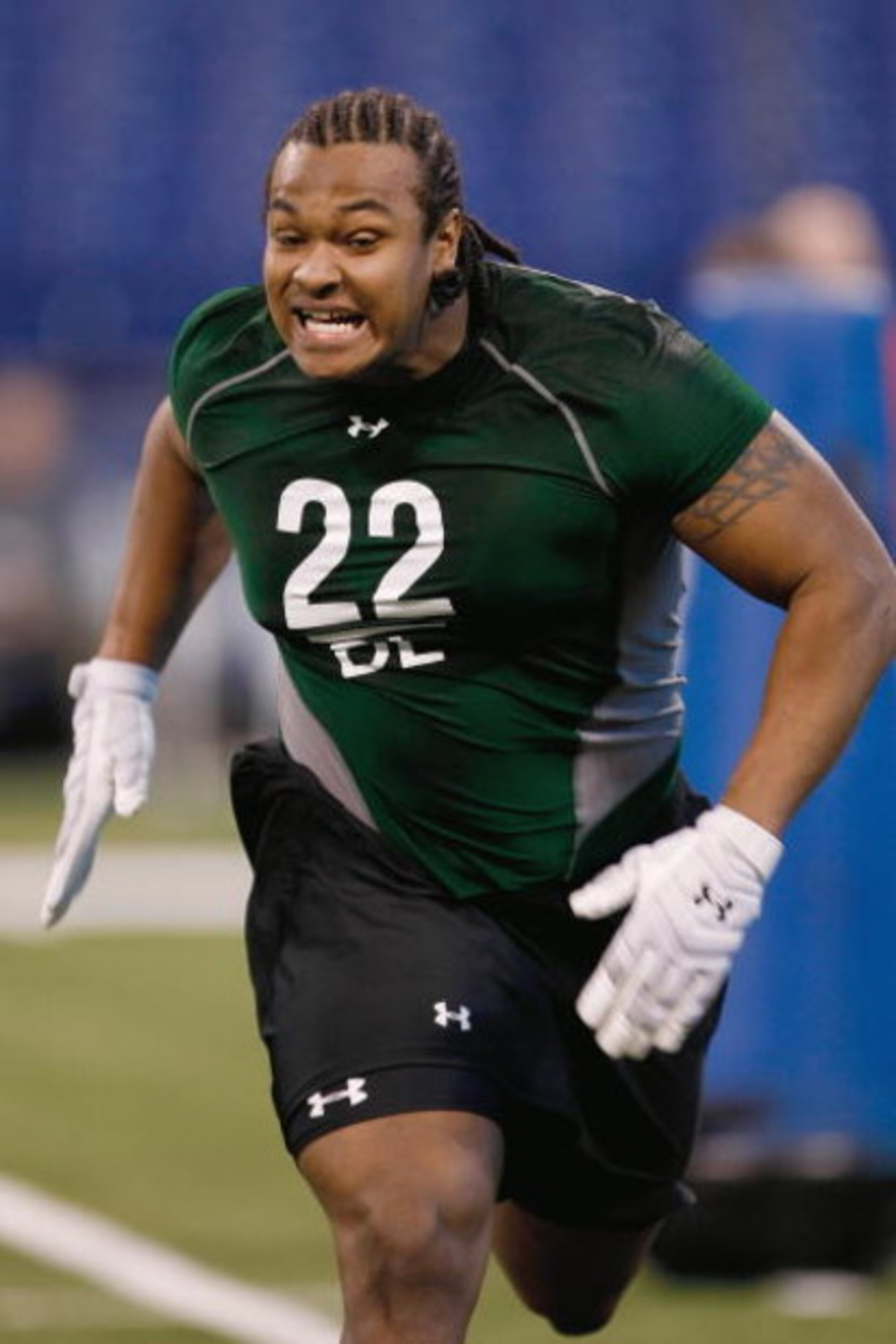 INDIANAPOLIS, IN - FEBRUARY 23:  Defensive lineman Ziggy Hood of Missouri runs during the NFL Scouting Combine presented by Under Armour at Lucas Oil Stadium on February 23, 2009 in Indianapolis, Indiana. (Photo by Scott Boehm/Getty Images)