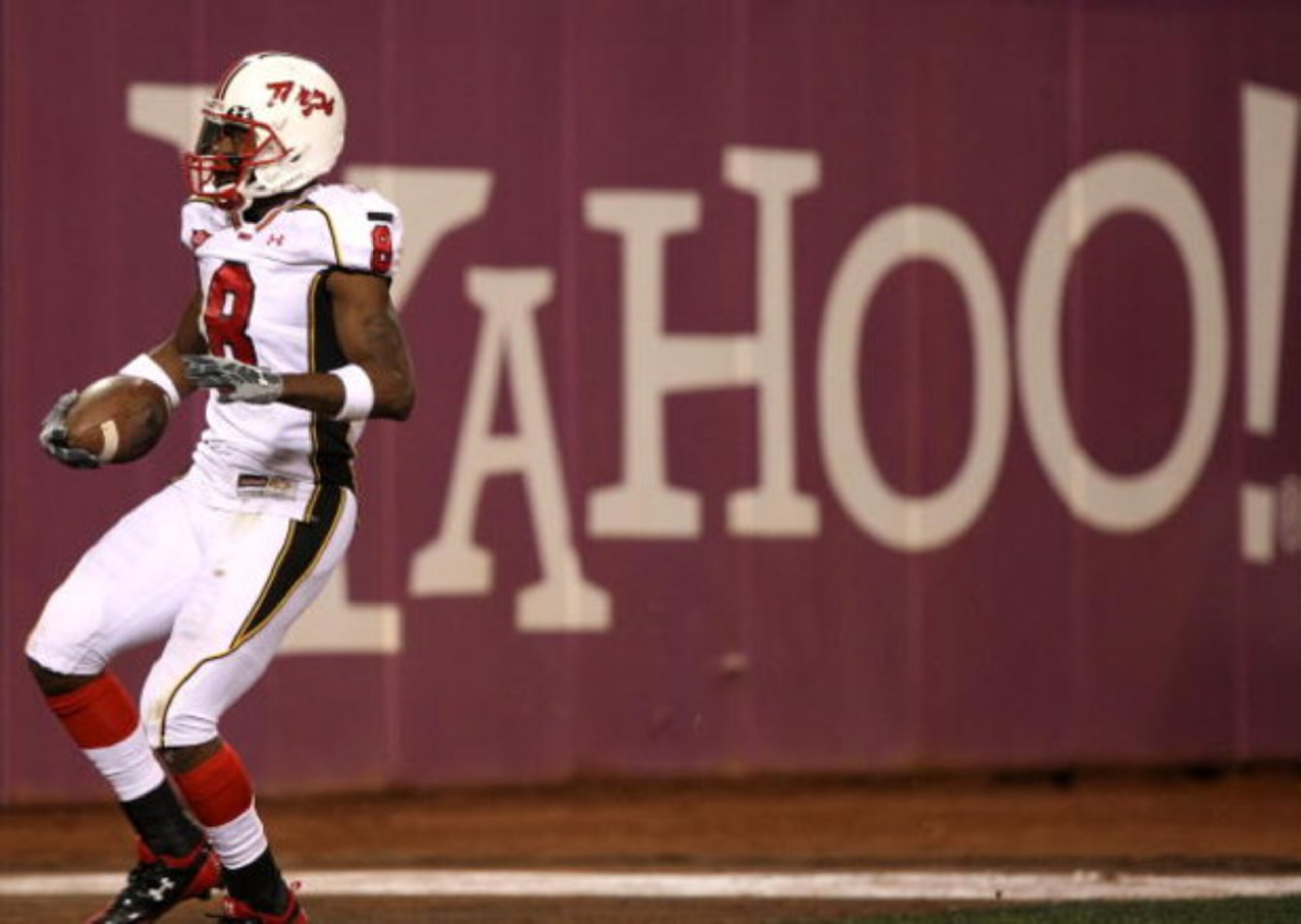 SAN FRANCISCO - DECEMBER 28: Darrius Heyward-Bey#8 of the Maryland Terrapins celebrates after scoring a touchdown in the first half against the Oregon State Beavers during the Emerald Bowl on December 28, 2007 at AT&T Park in San Francisco California.  (P