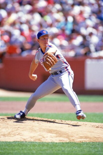 SAN FRANCISCO - 1990:  David Cone #44 of the New York Mets delivers a pitch during a game against the San Francisco Giants in 1990 at Candlestick Park in San Francisco, California.  (Photo by Otto Greule Jr/Getty Images)
