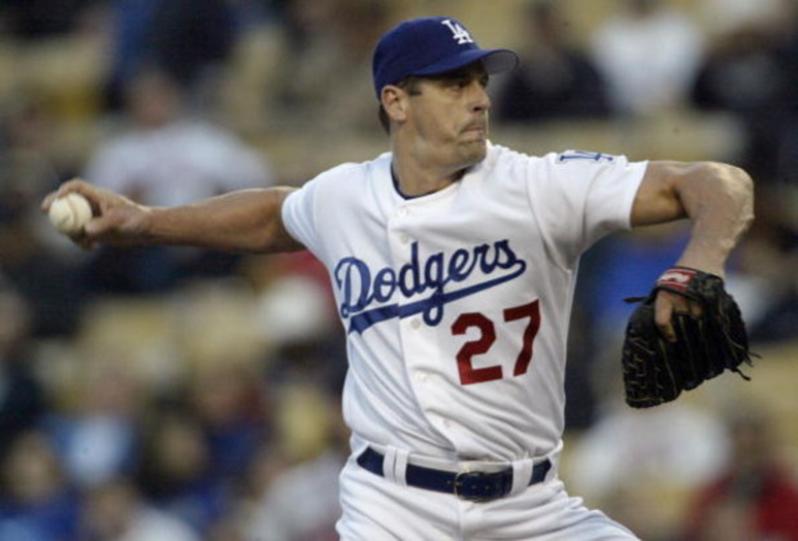 LOS ANGELES - MAY 14: Kevin Brown #27 of the Los Angeles Dodgers pitches against the Atlanta Braves May 14, 2003 at Dodger Stadium in Los Angeles, California. (Photo by Stephen Dunn/Getty Images) LOS ANGELES - MAY 14: Kevin Brown #27 of the Los Angeles Dodgers pitches against the Atlanta Braves May 14, 2003 at Dodger Stadium in Los Angeles, California. (Photo by Stephen Dunn/Getty Images)