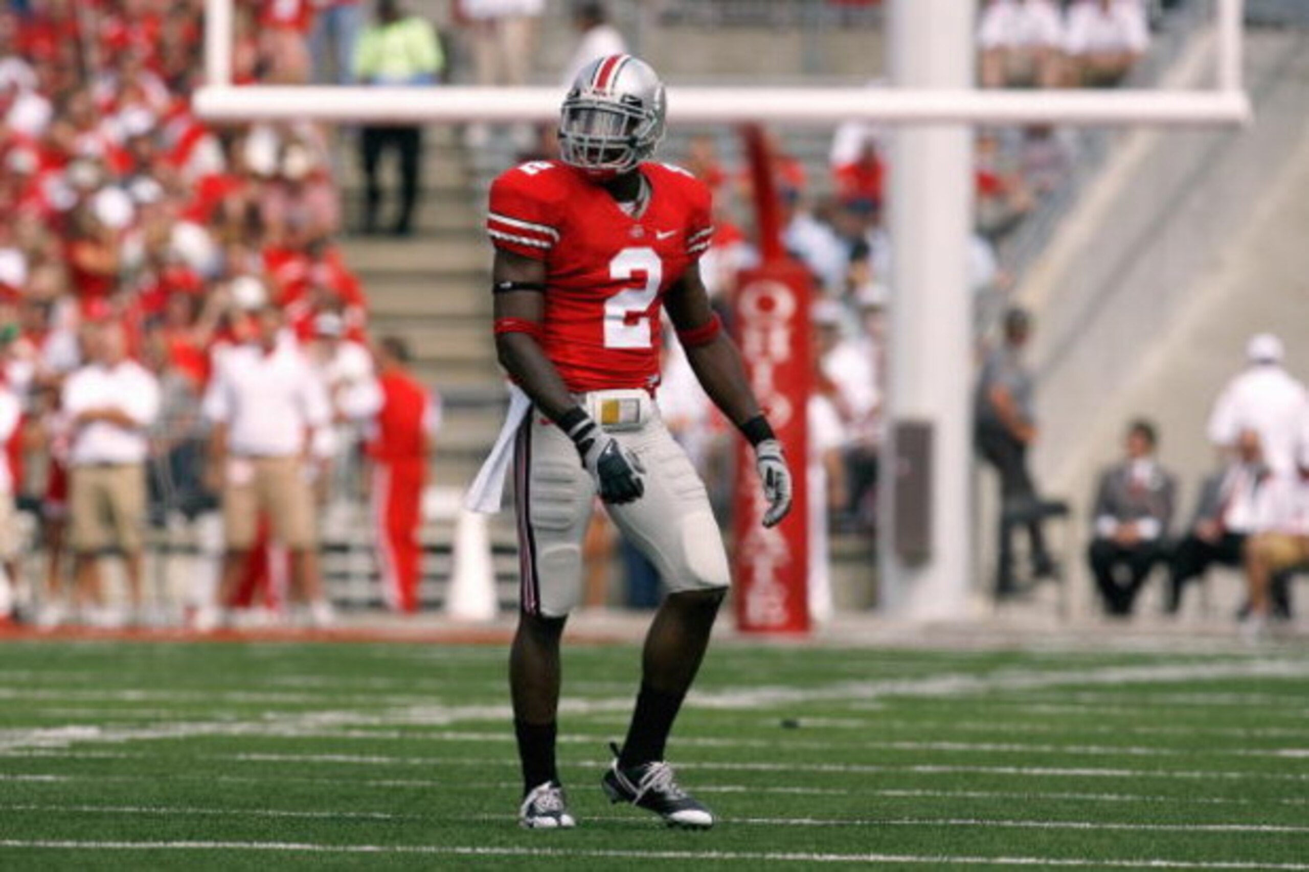COLUMBUS, OH - SEPTEMBER 06:  Malcolm Jenkins #2 of the Ohio State Buckeyes moves on the field during the game against the Ohio Bobcats at Ohio Stadium on September 6, 2008 in Columbus, Ohio.  (Photo by Kevin C. Cox/Getty Images)