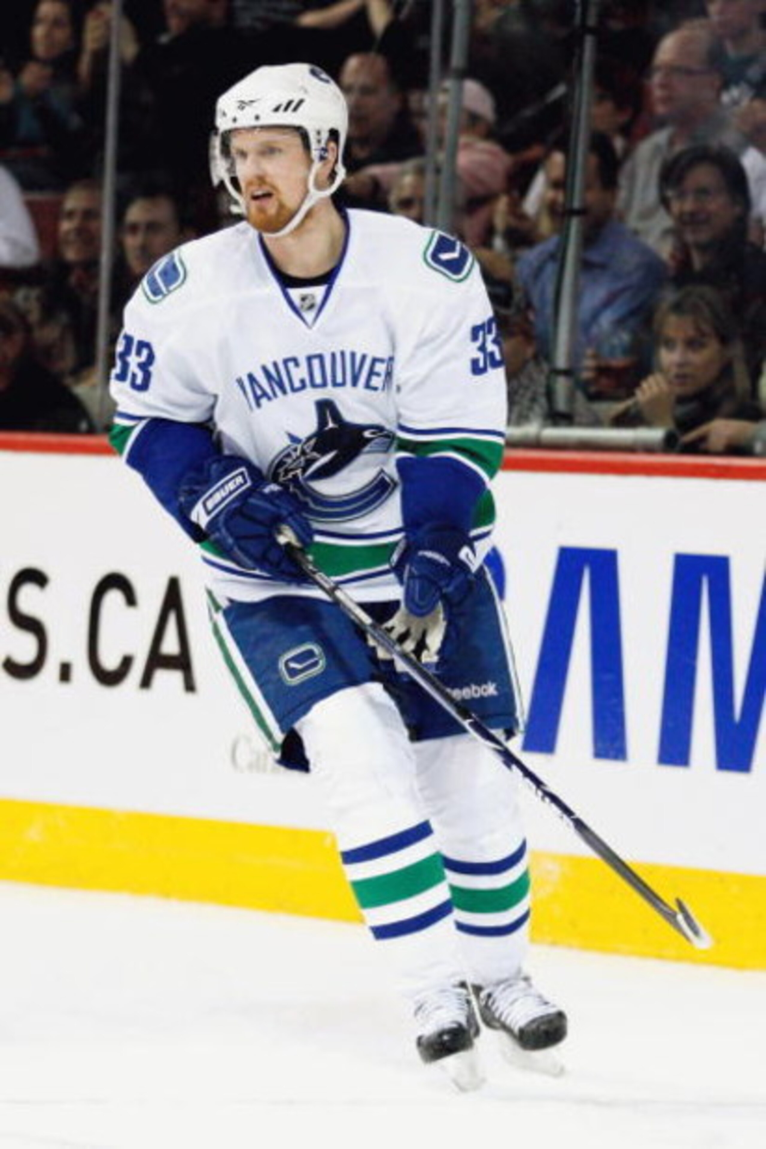 MONTREAL- FEBRUARY 24:  Henrik Sedin #33 of the Vancouver Canucks skates during the game against the Montreal Canadiens at the Bell Centre on February 24, 2009 in Montreal, Quebec, Canada.  The Canadiens defeated the Canucks 3-0.  (Photo by Richard Wolowi