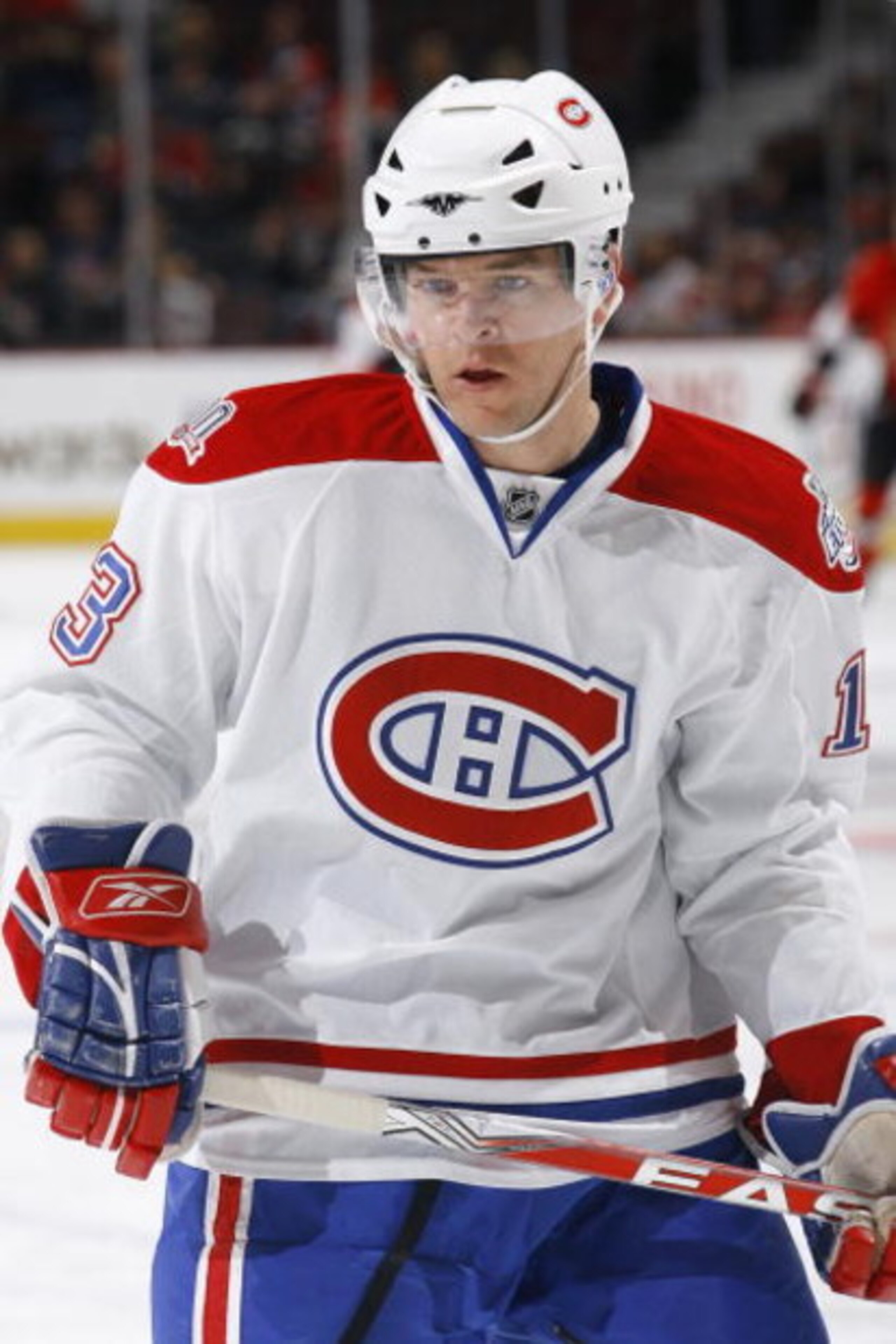 OTTAWA - NOVEMBER 20:  Alex Tanguay #13 of the Montreal Canadiens looks on during the game against the Ottawa Senators on November 20, 2008 at the Scotiabank Place in Ottawa, Canada.  (Photo by Phillip MacCallum/Getty Images)