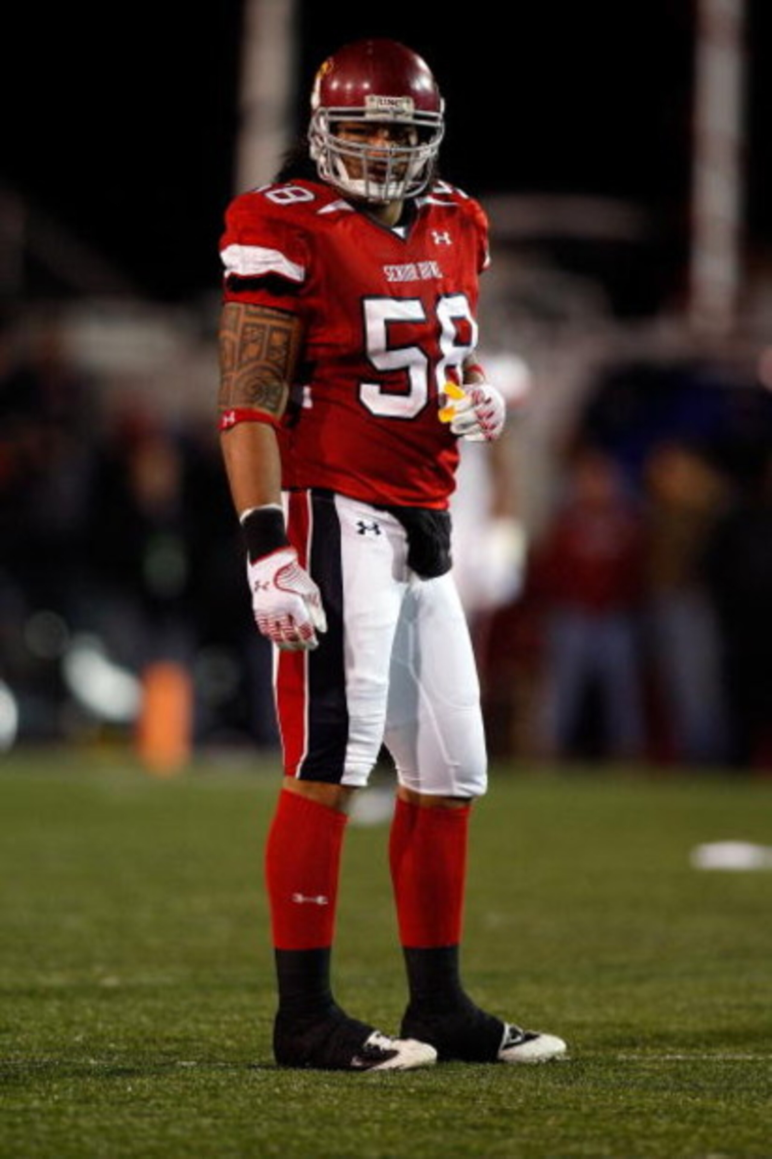 MOBILE, AL - JANUARY 24:  Rey Maualuga #58 of the South Team looks on during the game against the North Team during the Under Armour Senior Bowl on January 24, 2009 at Ladd-Peebles Stadium in Mobile, Alabama.  (Photo by Chris Graythen/Getty Images for Und