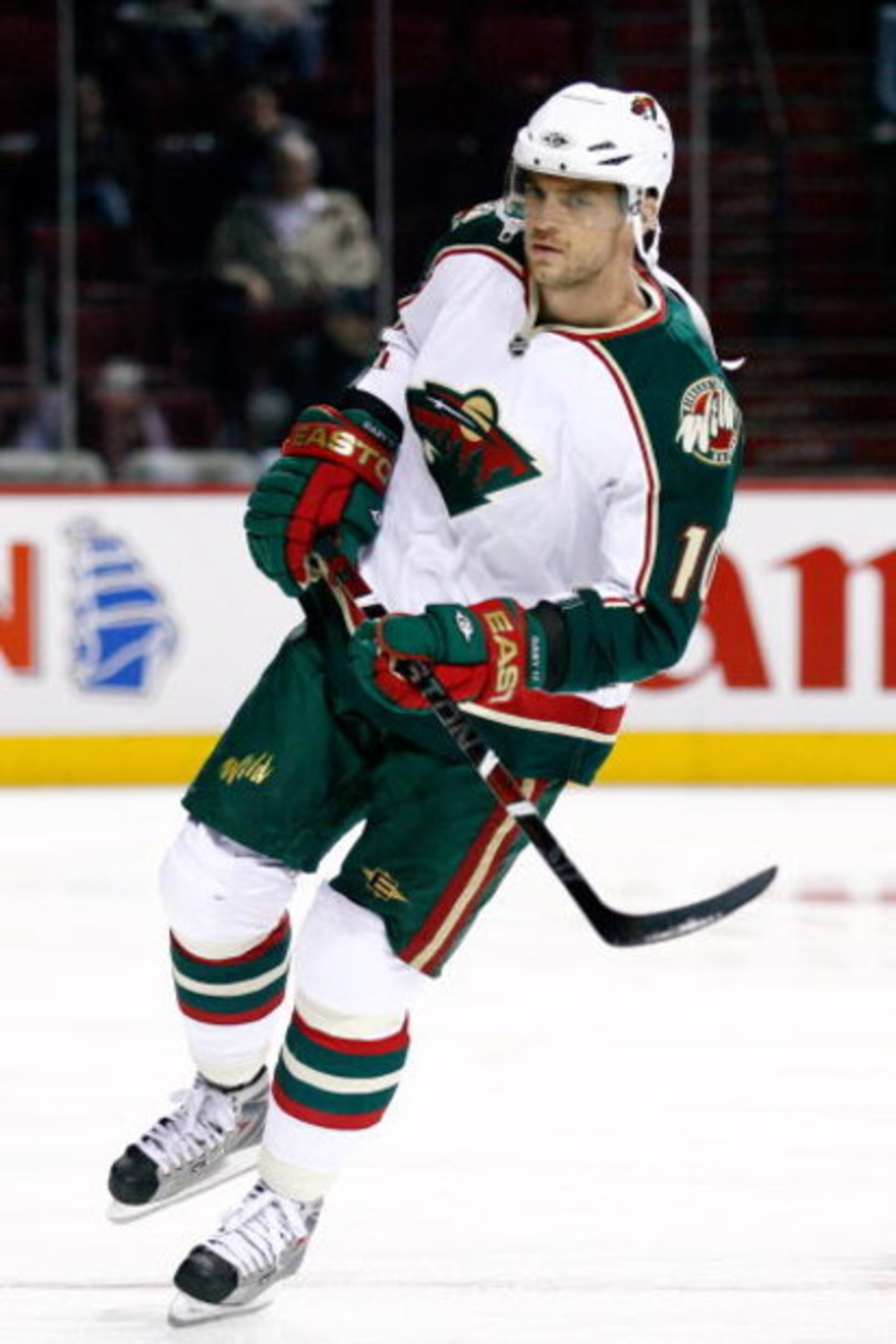 MONTREAL- OCTOBER 4:  Marian Gaborik #10 of the Minnesota Wild skates during the warm up period prior to facing the Montreal Canadiens at the Bell Centre on October 04, 2008 in Montreal, Quebec, Canada.  The Wild defeated the Canadiens 3-0.   (Photo by Ri