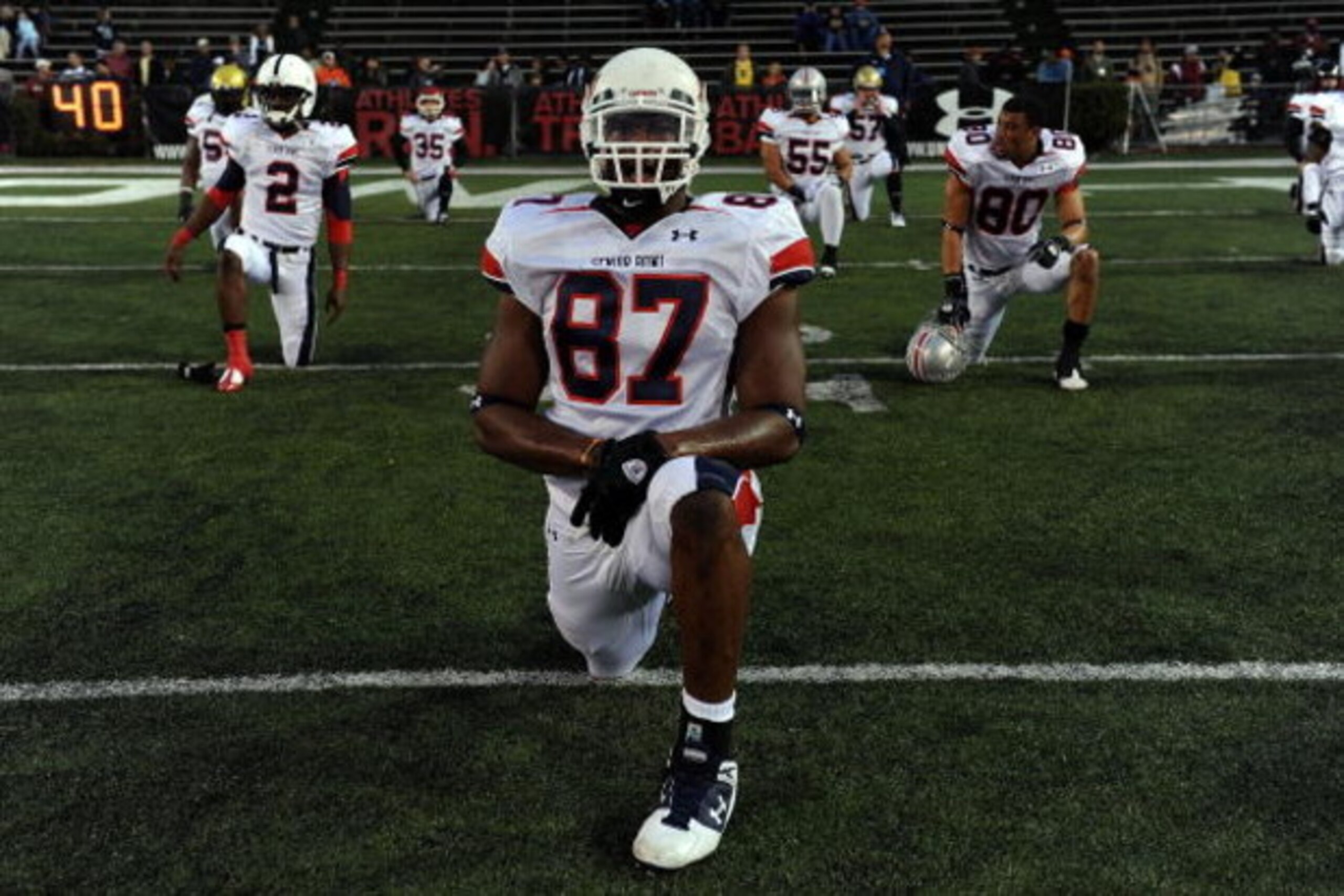 MOBILE, AL - JANUARY 24:  Brandon Pettigrew #87 of the North team during the Under Armour Senior Bowl on January 24, 2009 at Ladd-Peebles Stadium in Mobile, Alabama.  (Photo by Ronald Martinez/Getty Images)