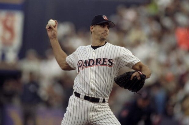 21 Oct 1998: Pitcher Kevin Brown #27 of the San Diego Padres in action during the 1998 World Series Game 4 against the New York Yankees at Qualcomm Stadium in San Diego, California. The Yankees defeated the Padres 3-0.