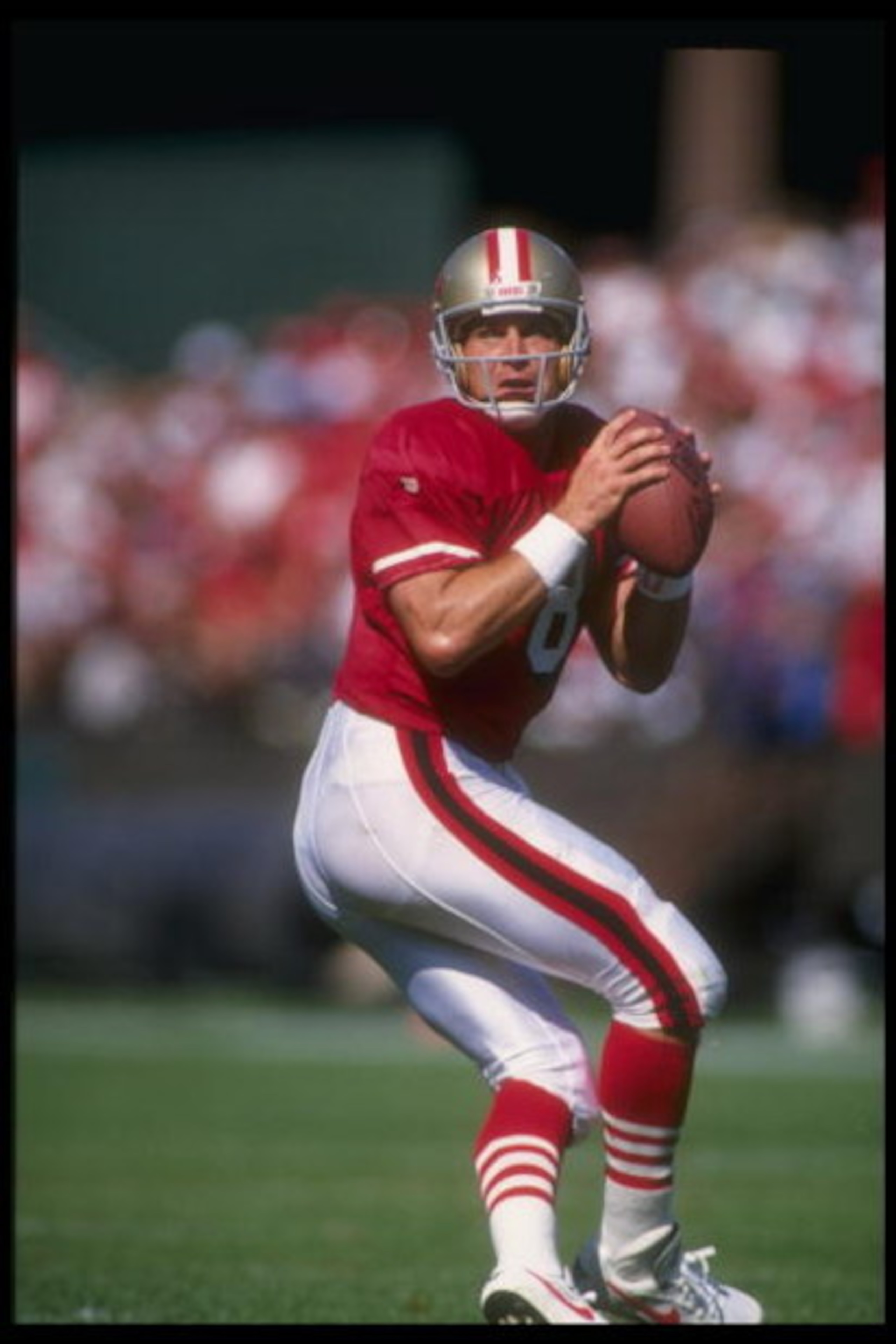 25 Sep 1994: Quarterback Steve Young of the San Francisco 49ers looks to pass the ball during a game against the New Orleans Saints at Candlestick Park in San Francisco, California. The 49ers won the game, 24-13. Mandatory Credit: Otto Greule /Allsport 25 Sep 1994: Quarterback Steve Young of the San Francisco 49ers looks to pass the ball during a game against the New Orleans Saints at Candlestick Park in San Francisco, California. The 49ers won the game, 24-13. Mandatory Credit: Otto Greule /Allsport