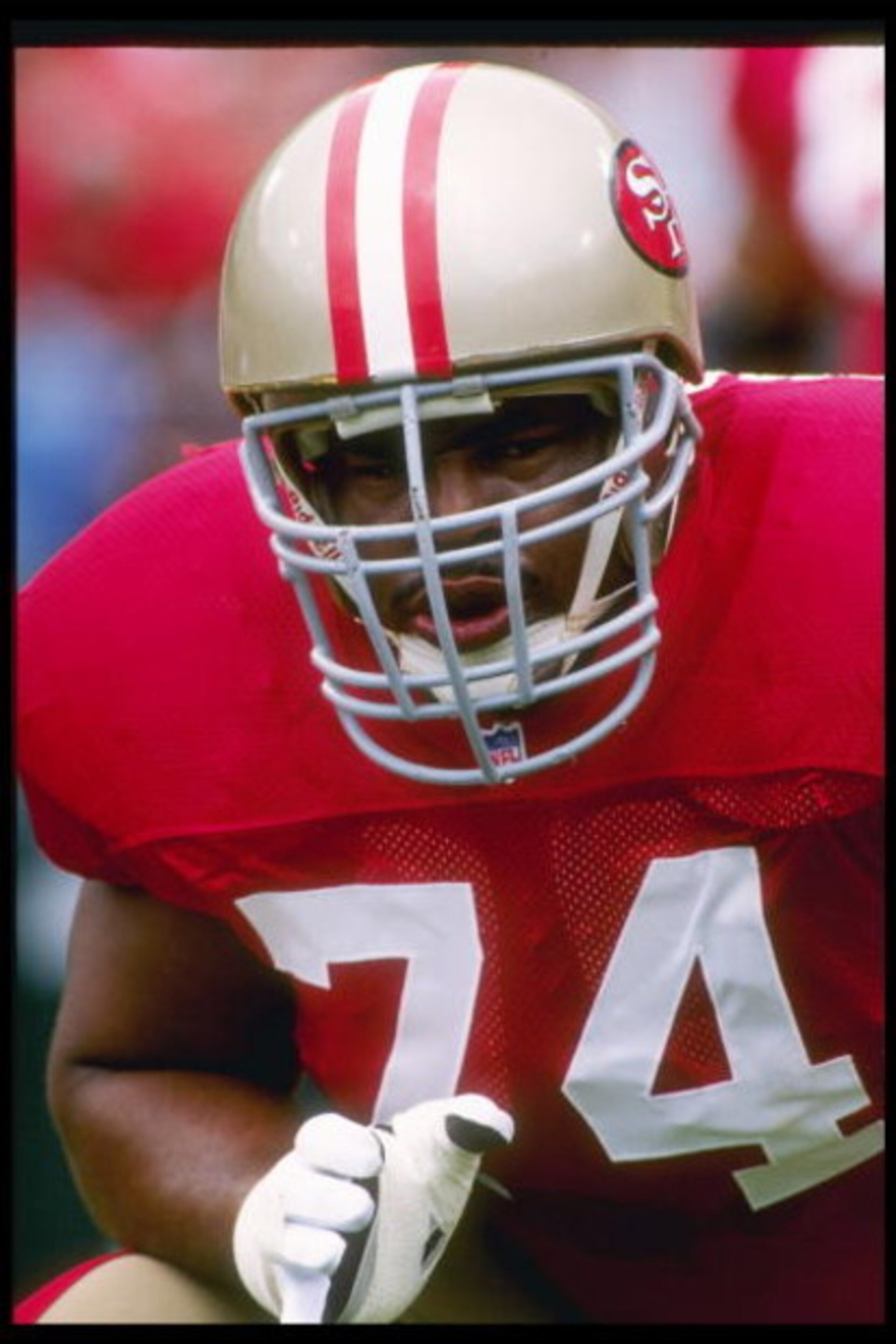 10 Sep 1995: Offensive lineman Steve Wallace of the San Francisco 49ers looks on during a game against the Atlanta Falcons at 3Com Park in San Francisco, California. The 49ers won the game, 41-10. Mandatory Credit: Otto Greule Jr. /Allsport 10 Sep 1995: Offensive lineman Steve Wallace of the San Francisco 49ers looks on during a game against the Atlanta Falcons at 3Com Park in San Francisco, California. The 49ers won the game, 41-10. Mandatory Credit: Otto Greule Jr. /Allsport