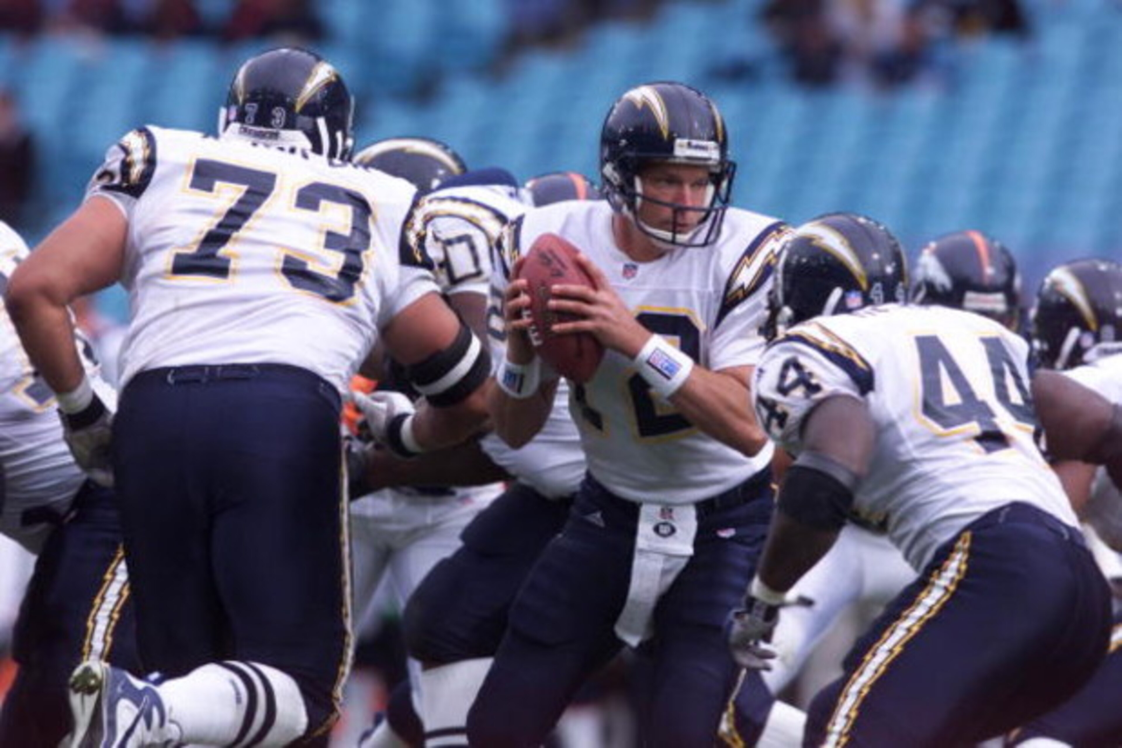 8 Aug 1999: Quarterback Erik Kramer #12 of the San Diego Chargers rolls out to pass against the Denver Broncos during the first quarter of the American Bowl at Stadium Australia, Sydney, Australia. Mandatory Credit: Nick Wilson/ALLSPORT 8 Aug 1999: Quarterback Erik Kramer #12 of the San Diego Chargers rolls out to pass against the Denver Broncos during the first quarter of the American Bowl at Stadium Australia, Sydney, Australia. Mandatory Credit: Nick Wilson/ALLSPORT