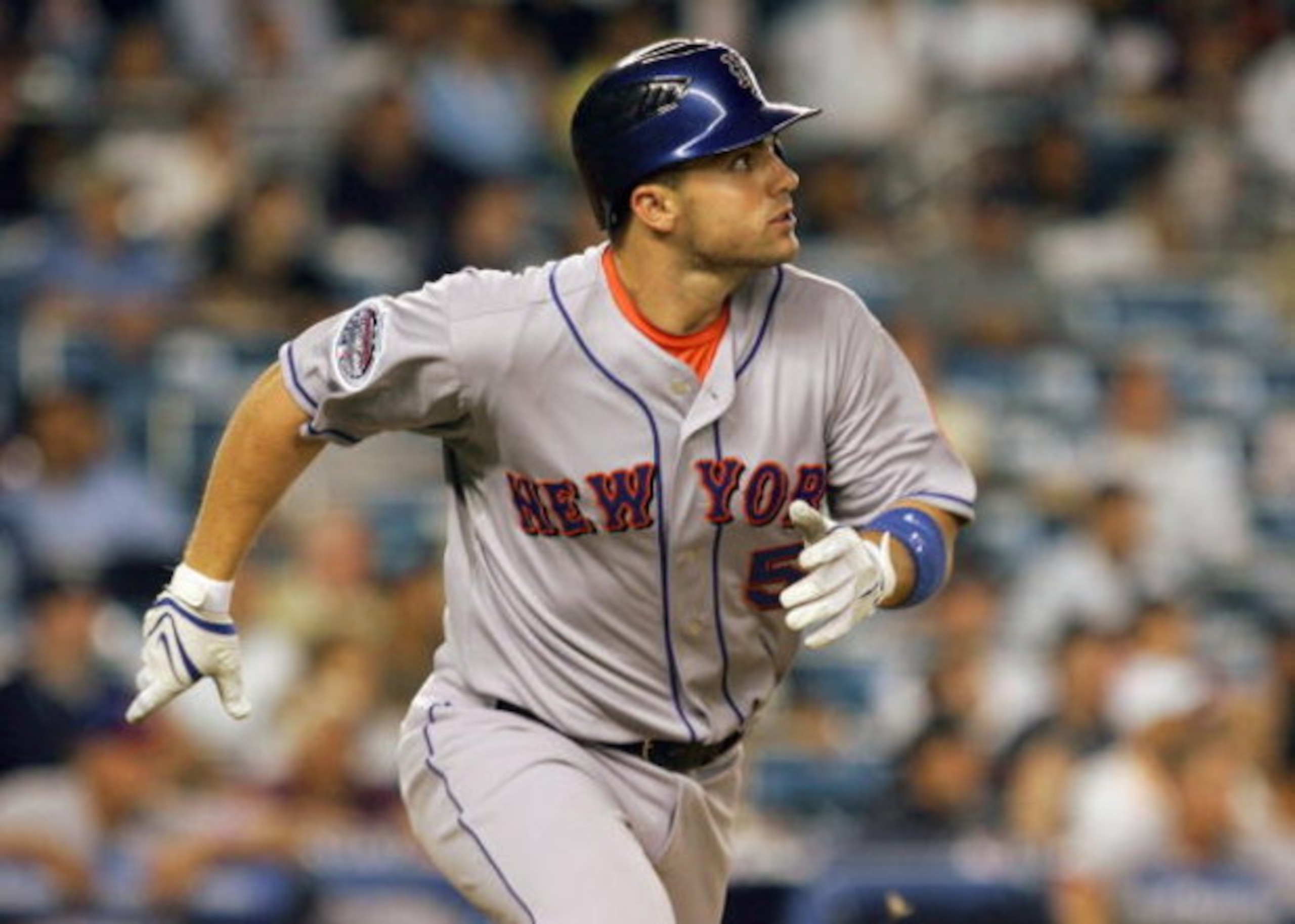NEW YORK - JULY 15:  National League All-Star David Wright #5 of the New York Mets runs to first base during the 79th MLB All-Star Game against the American League All-Stars at Yankee Stadium on July 15, 2008 in the Bronx borough of New York City.  (Photo