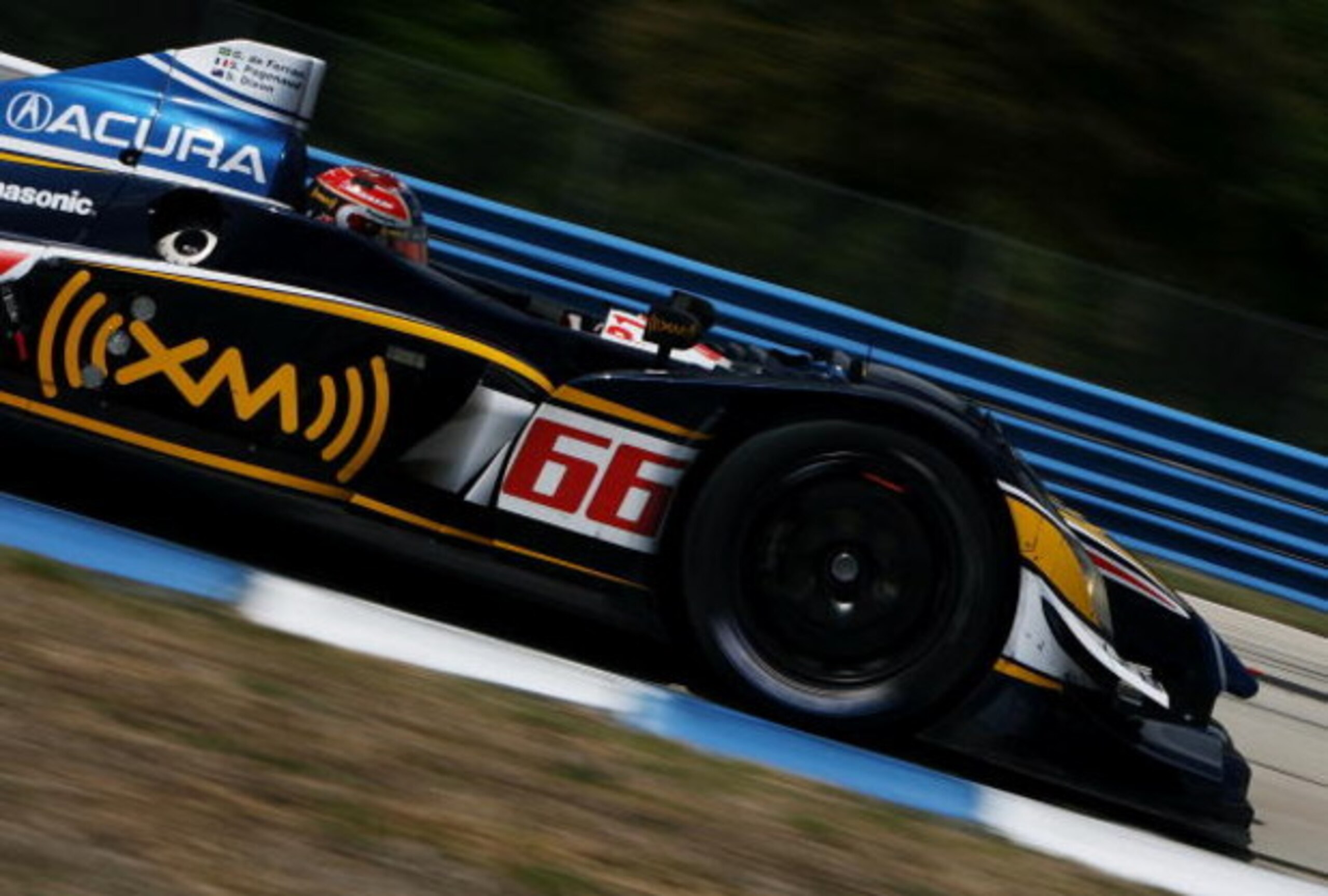 SEBRING, FL - MARCH 21:  Simon Pagenaud drives the #66 de Ferran Motorsports Acura ARX-02a gets through turn eight during the 57th Annual Mobil1 12 Hours of Sebring at Sebring International Raceway on March 21, 2009 in Sebring, Florida.  (Photo by Doug Be