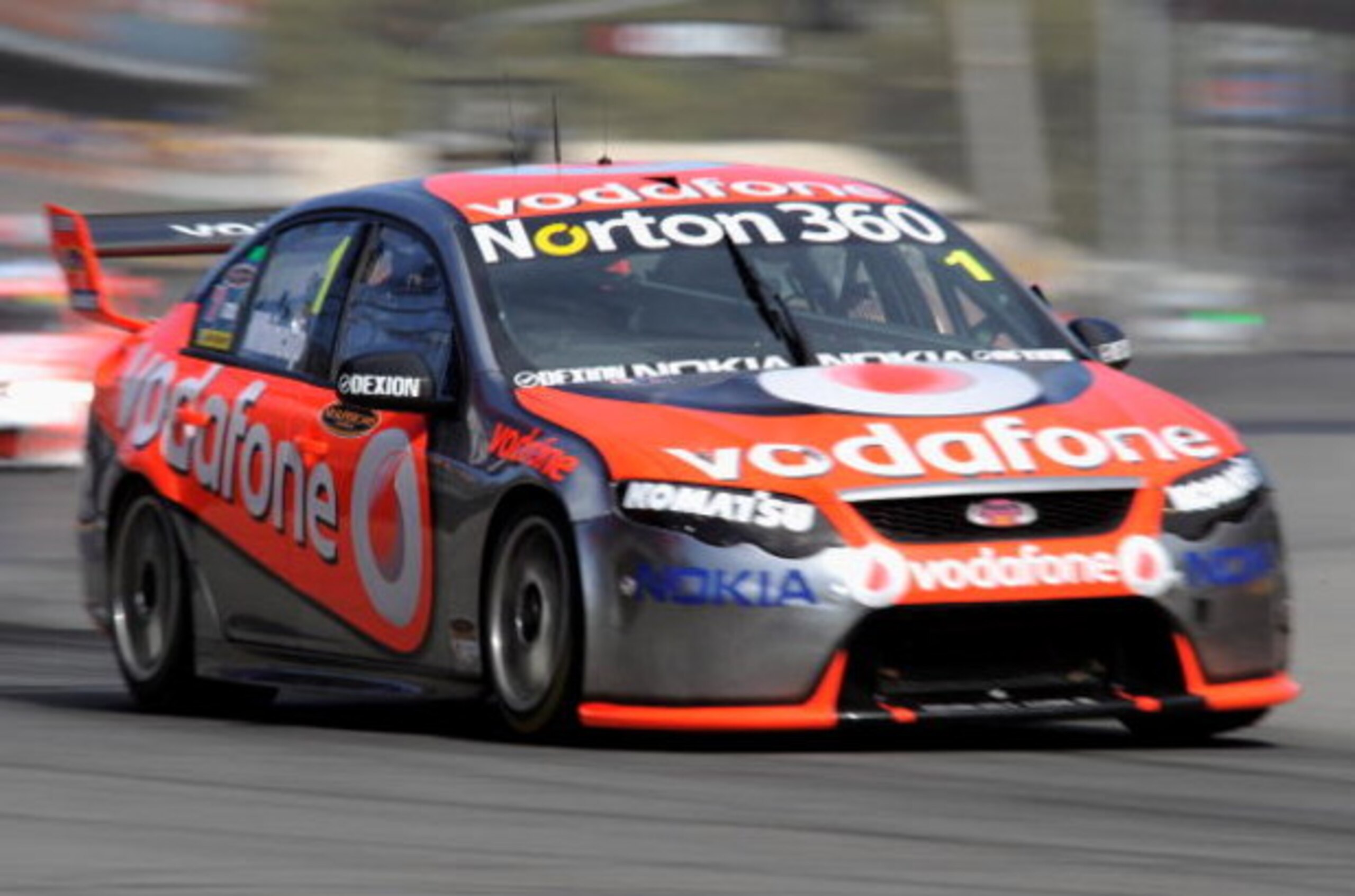 ADELAIDE, AUSTRALIA - MARCH 22:  Jamie Whincup drives the #1 Team Vodafone Ford during race two of the Clipsal 500, which is round one of the V8 Supercar Championship Series, on the Adelaide Street Circuit on March 22, 2009 in Adelaide, Australia.  (Photo
