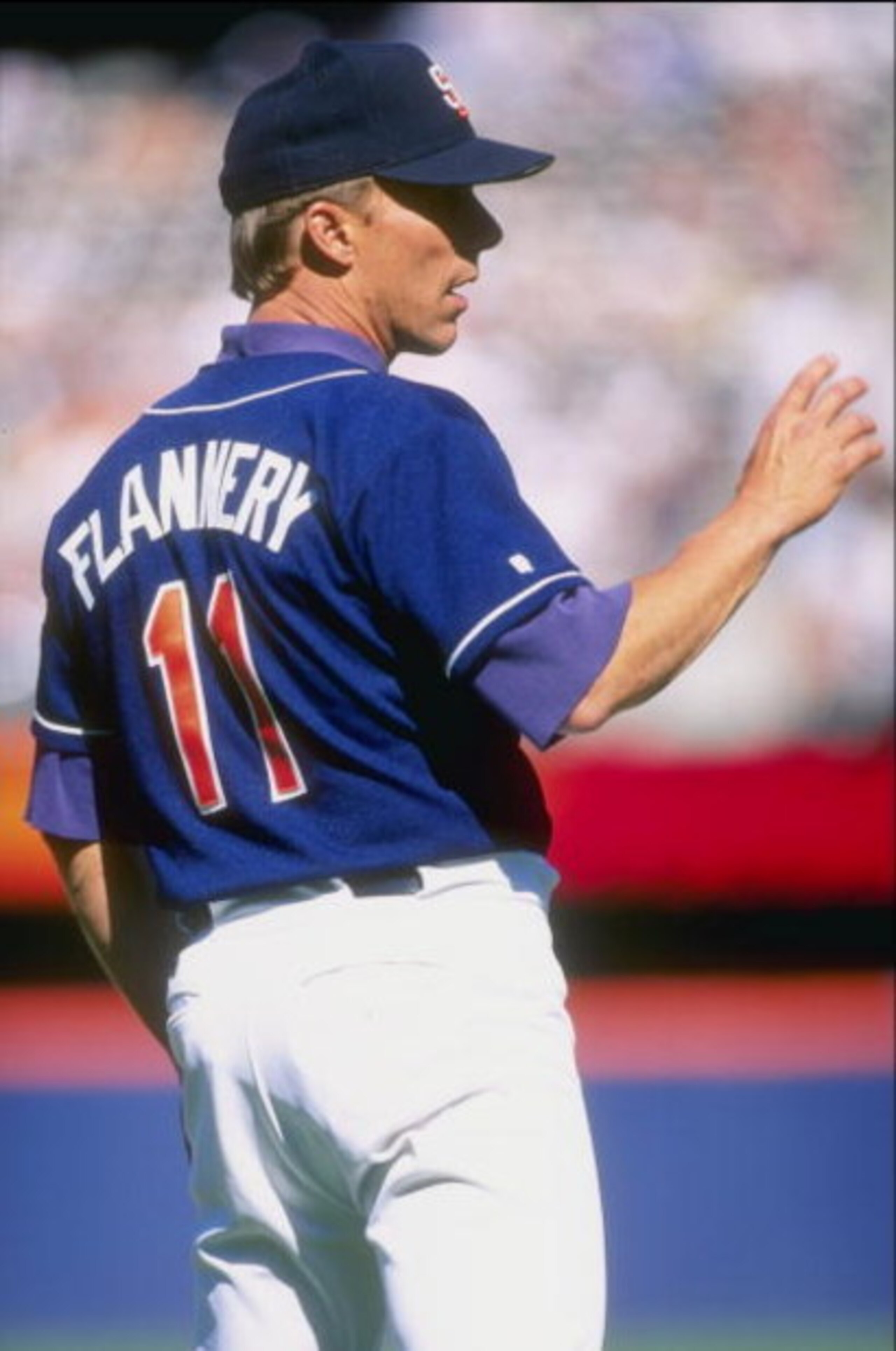 14 May 1998:  Coach Tim Flannery of the San Diego Padres in action during a game against the New York Mets at the Qualcomm Stadium in San Diego, California. The Padres defeated the Mets 3-1. Mandatory Credit: Tom Hauck  /Allsport