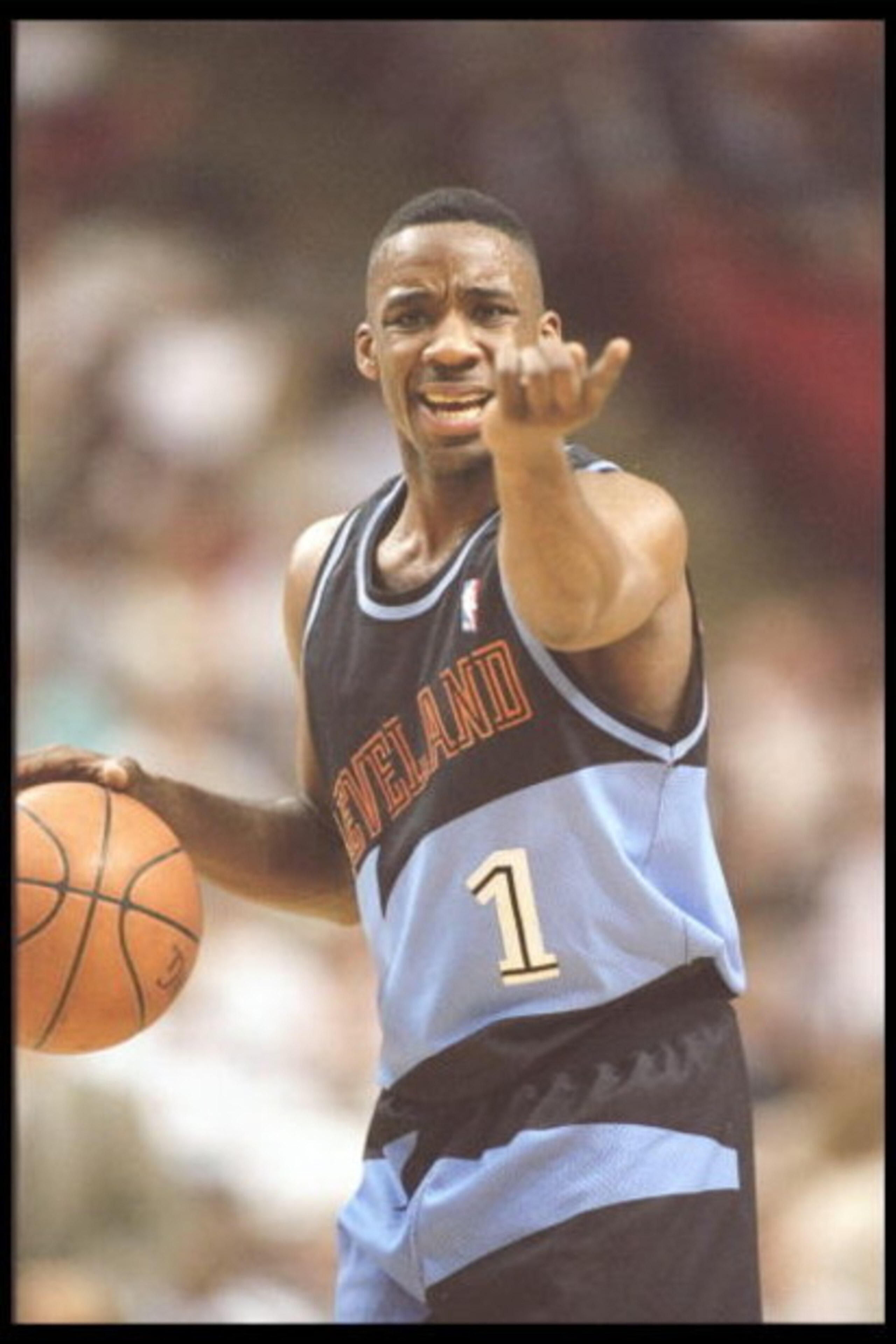 10 Apr 1996:  Guard Terrell Brandon of the Cleveland Cavaliers directs traffic during a game against the Orlando Magic at the Orlando Arena in Orlando, Florida.  The Magic won the game 116-104. Mandatory Credit: Allsport  /Allsport